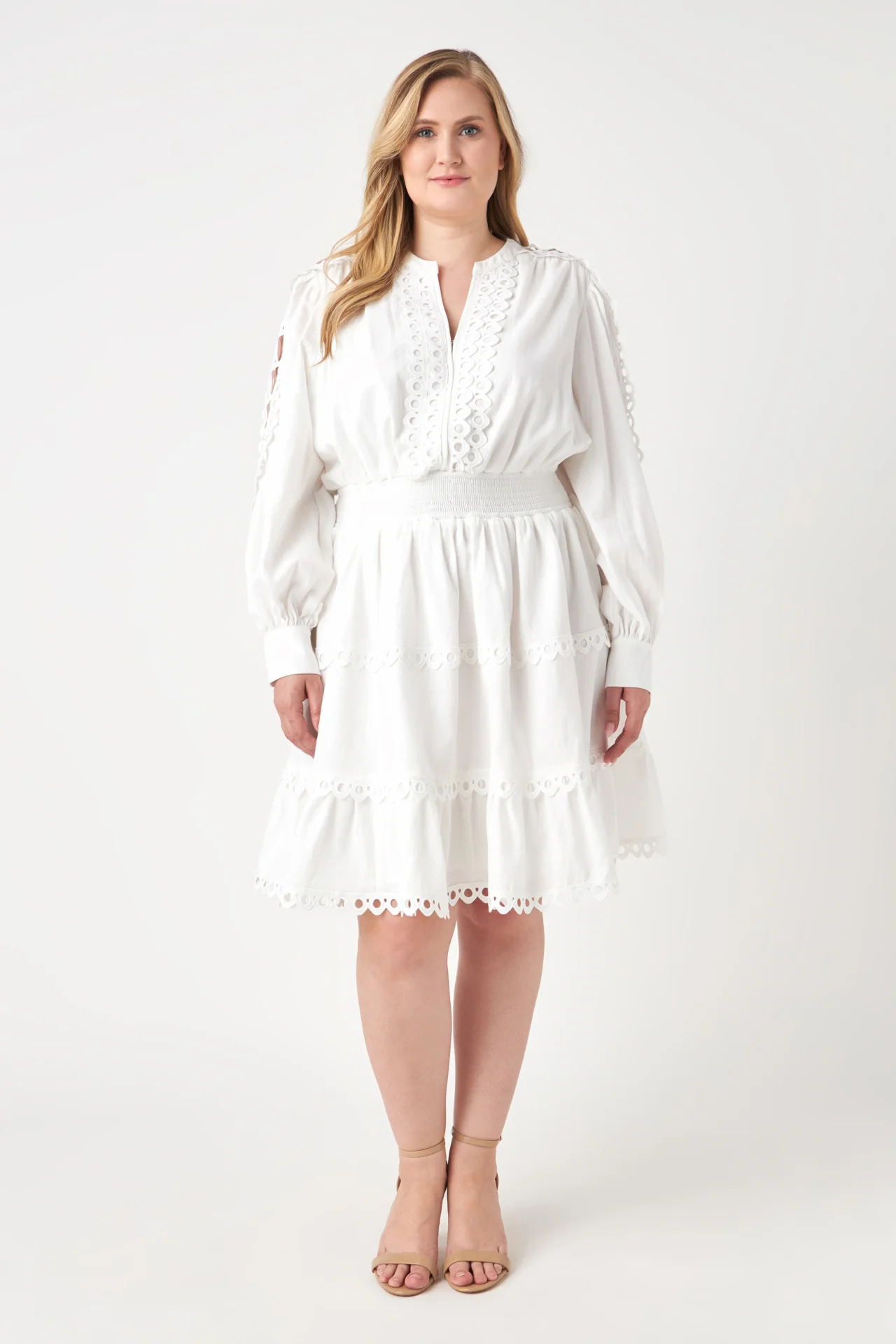 Lace Trim Mini Dress