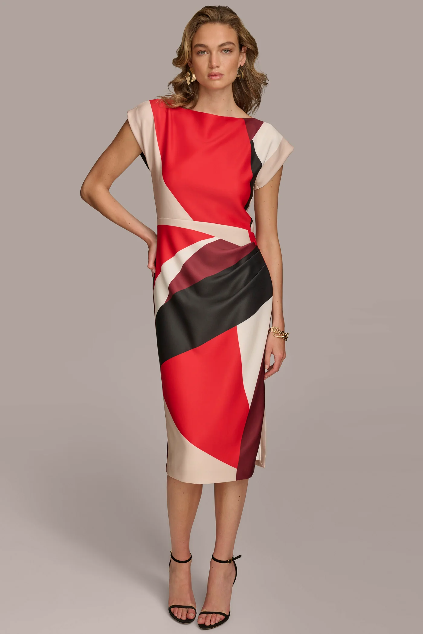 GEOMETRIC COLORBLOCK DRESS