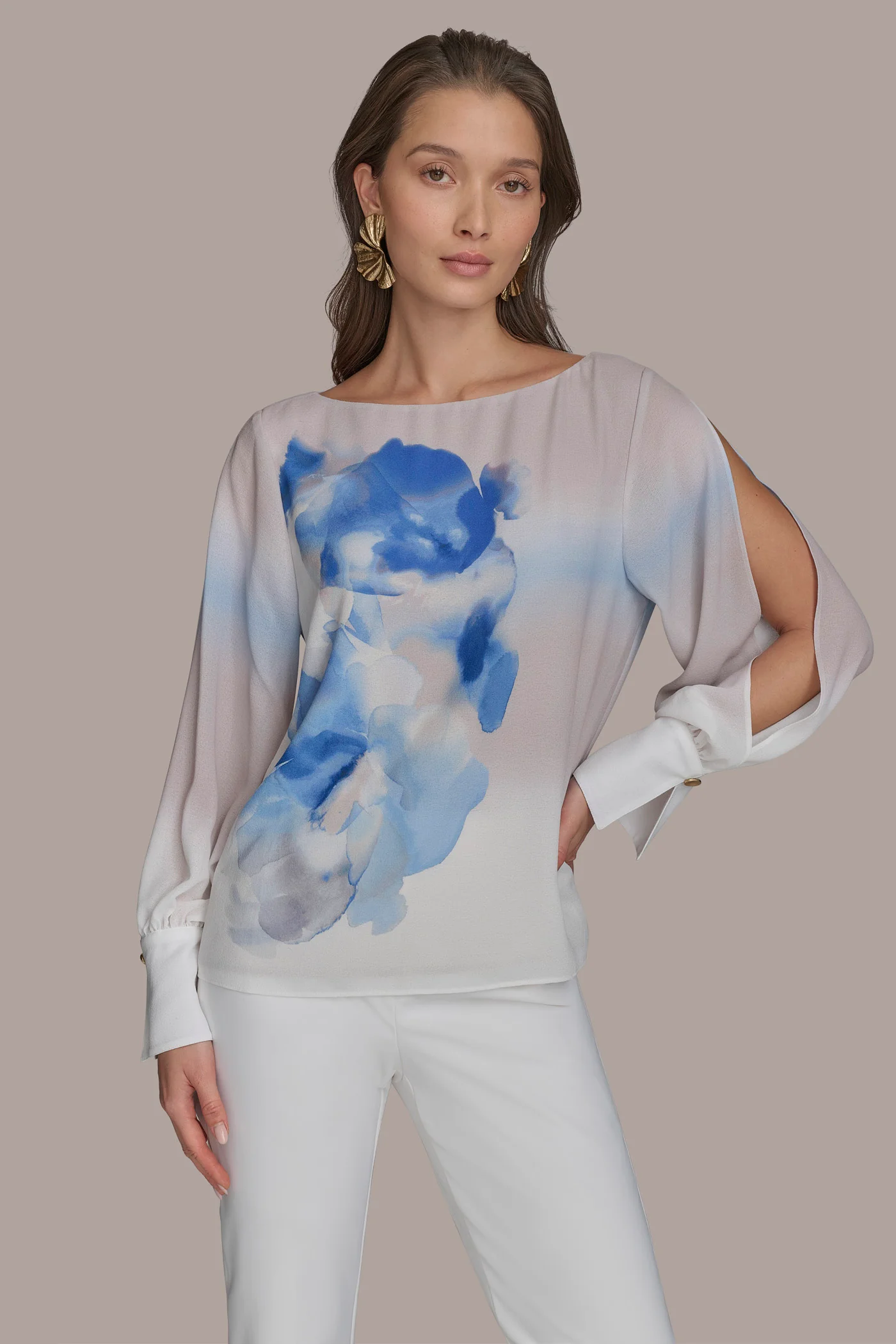 PRINT TOP WITH CUFF HARDWARE