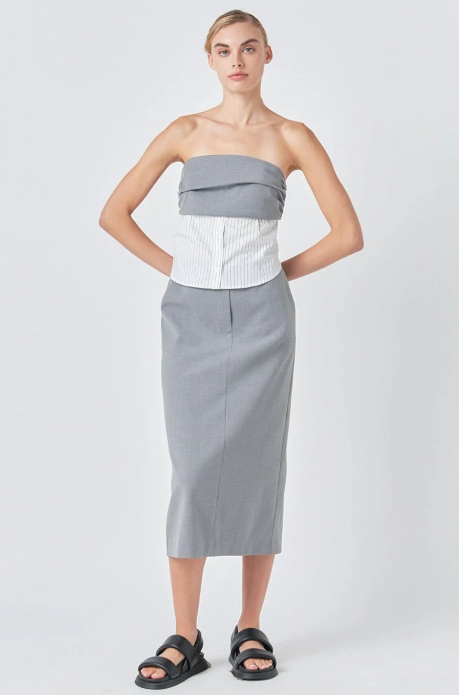 Strapless Shirt Top