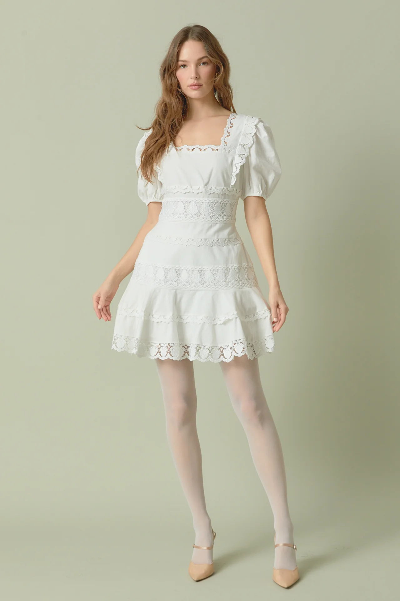 Lace Fit-and-Flare Mini Dress