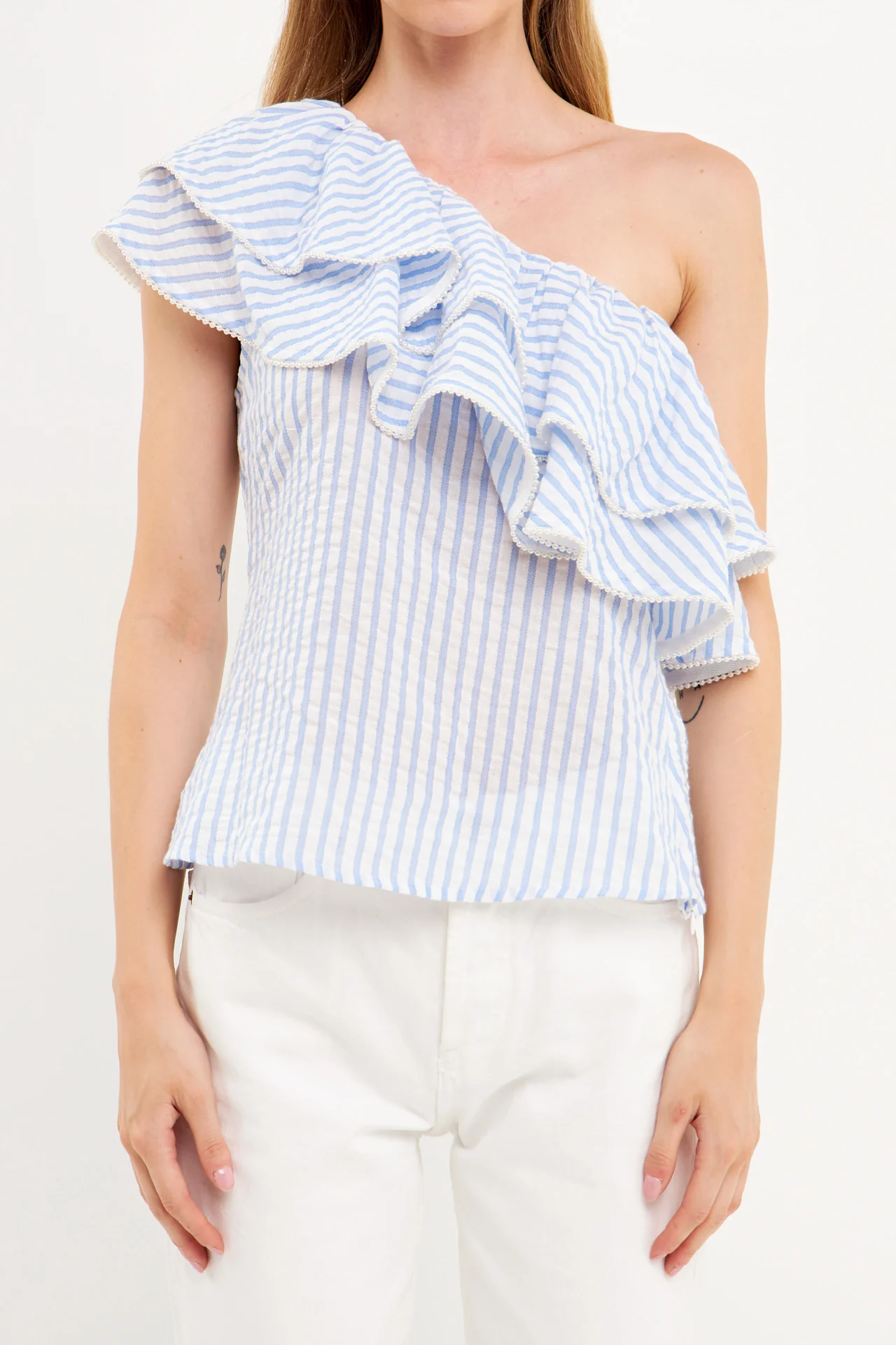 One Shoulder Stripe Top