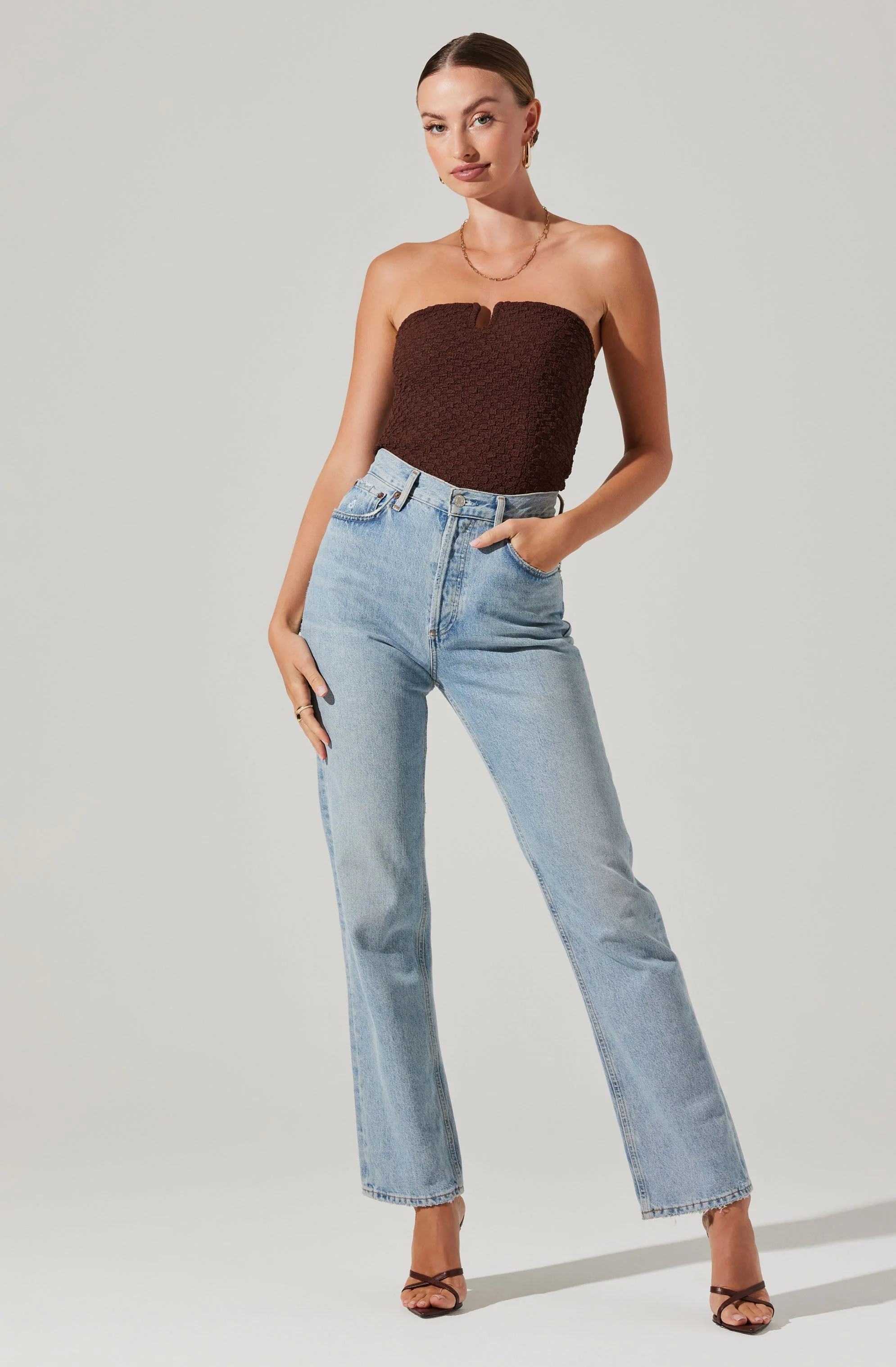 Kenya Textured Strapless Top