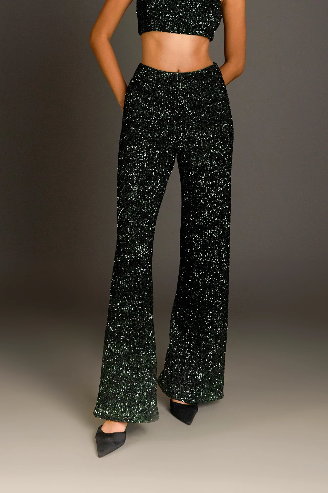 Sequins Wide Leg Pants