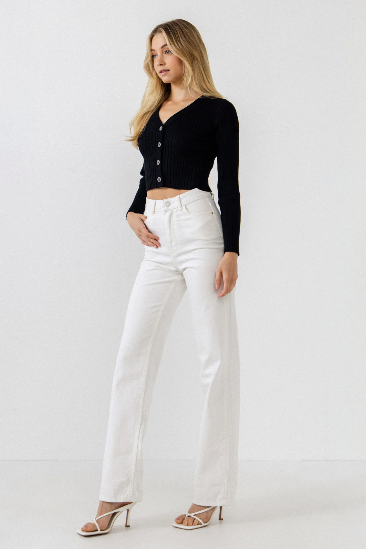 Knit Cropped Lounge Cardigan