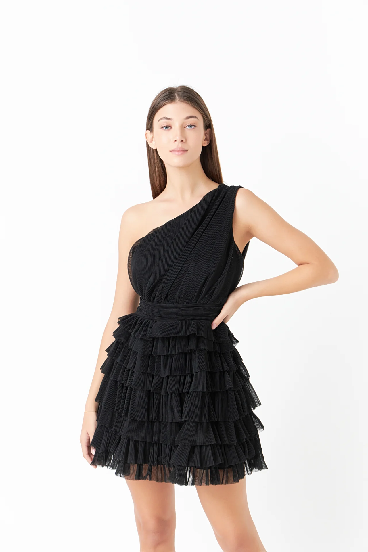 Tiered Tulle Mini Dress