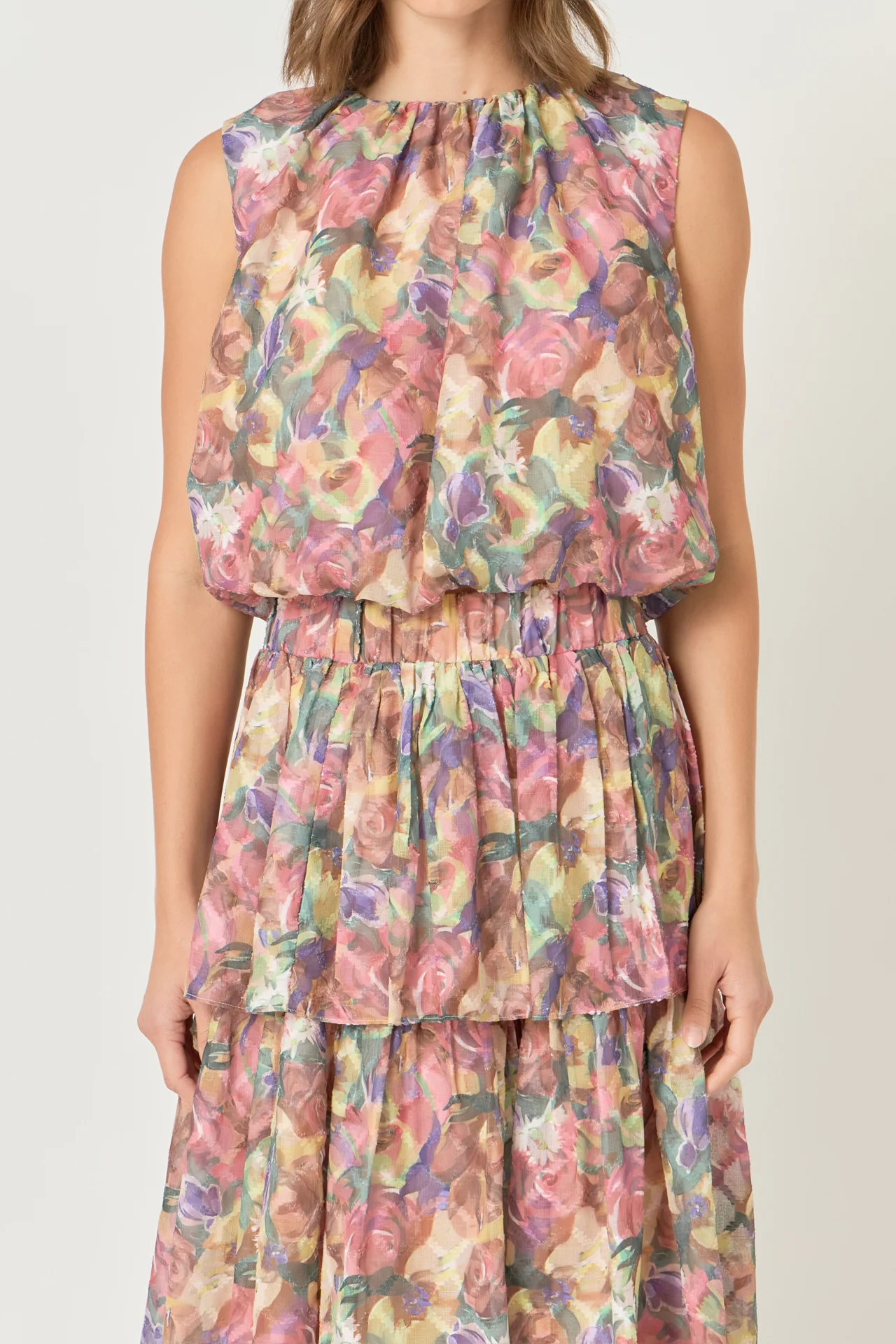 Sleeveless Blouson Top