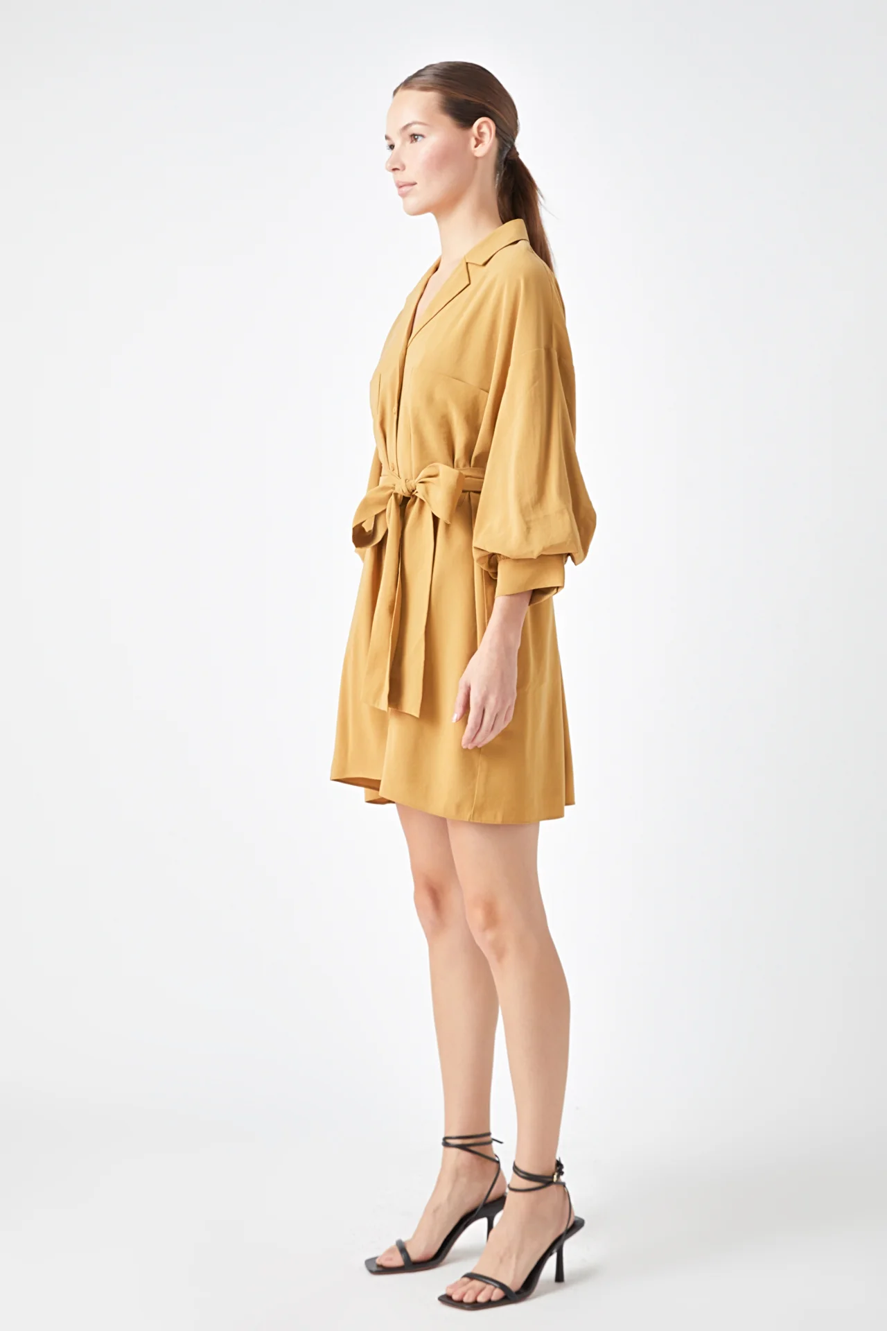 Belted Mini Shirt Dress