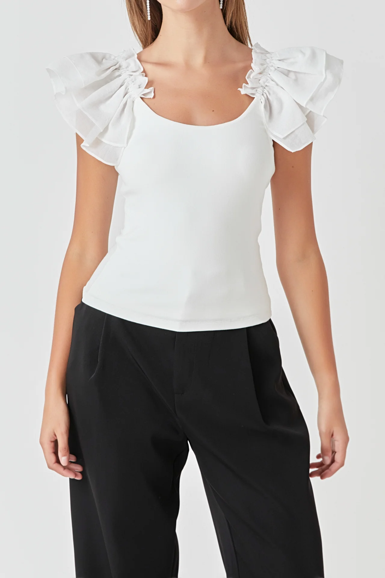 Organza Ruffle with Knit Top