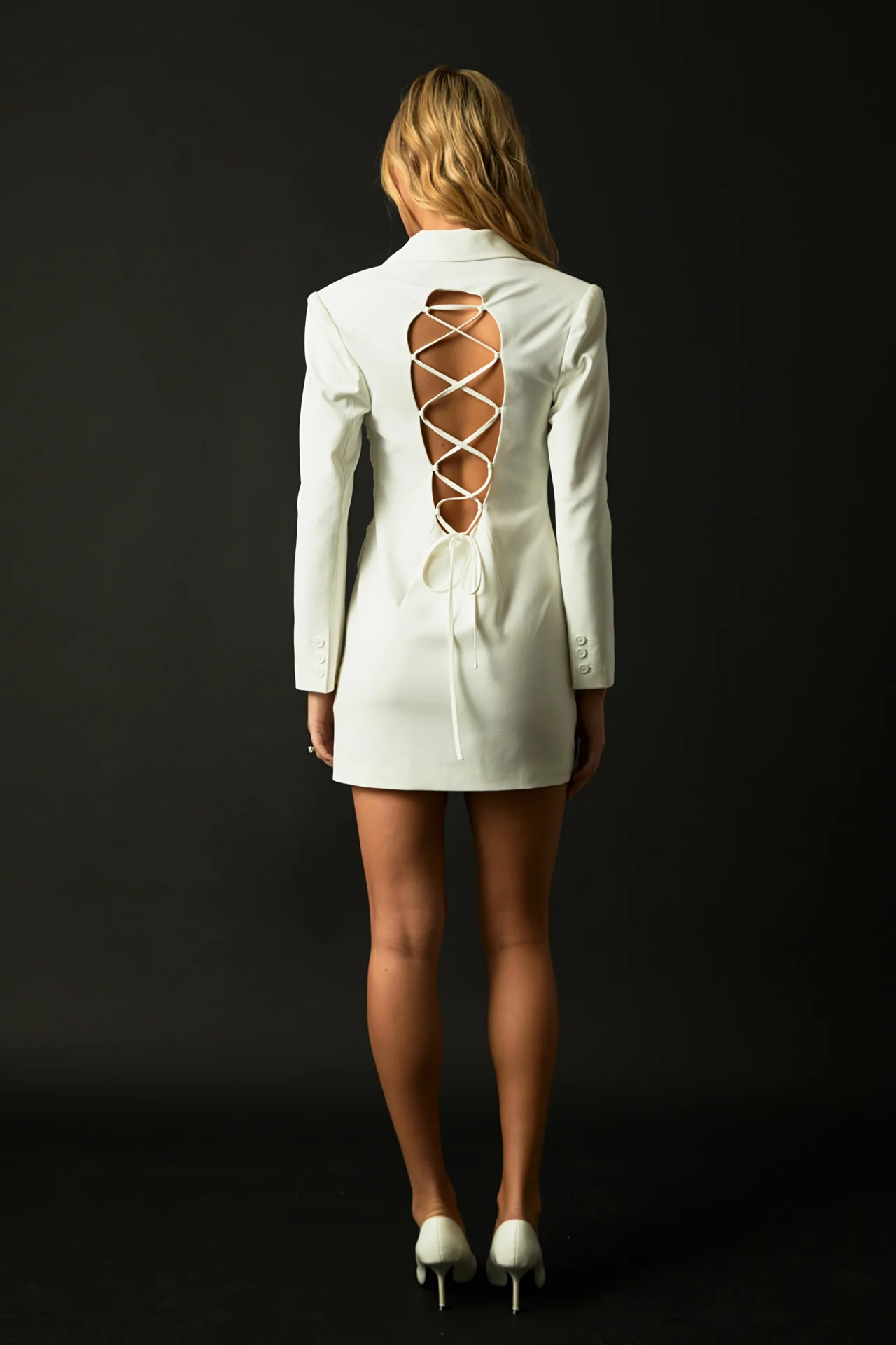 Collared Dress with Open Back Detail