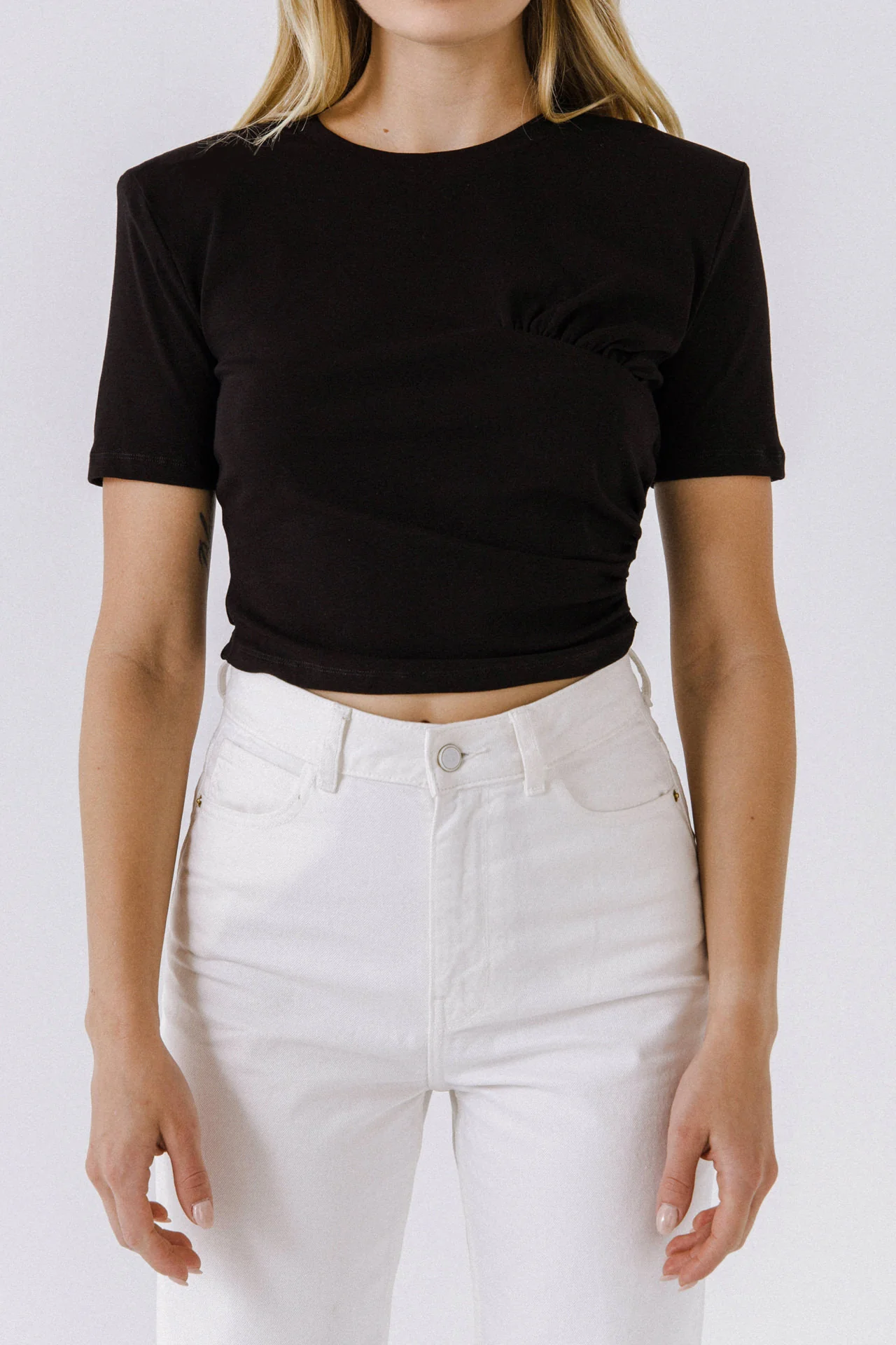 Knit Shirt with Shirring Detail