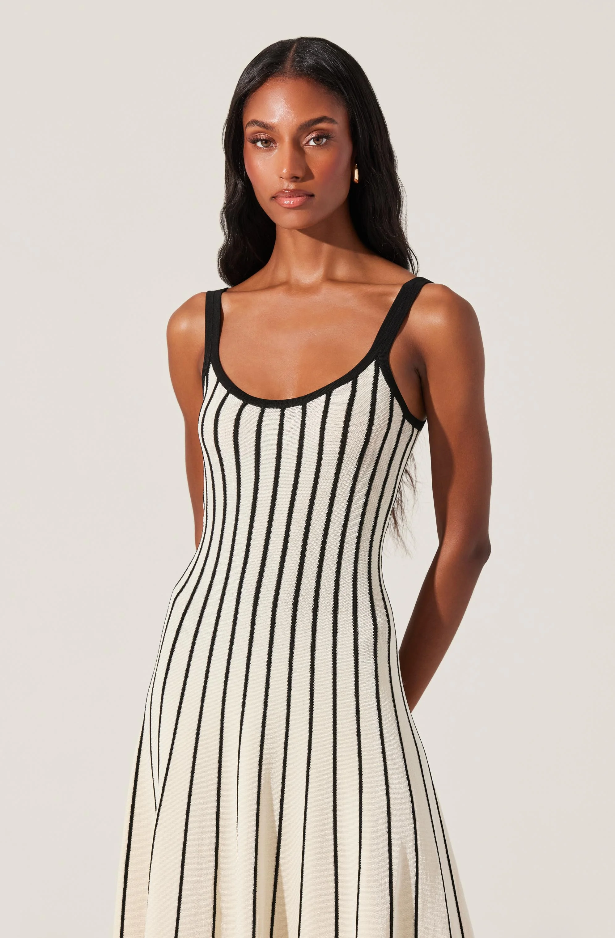 Irecia Stripe Sweater Midi Dress