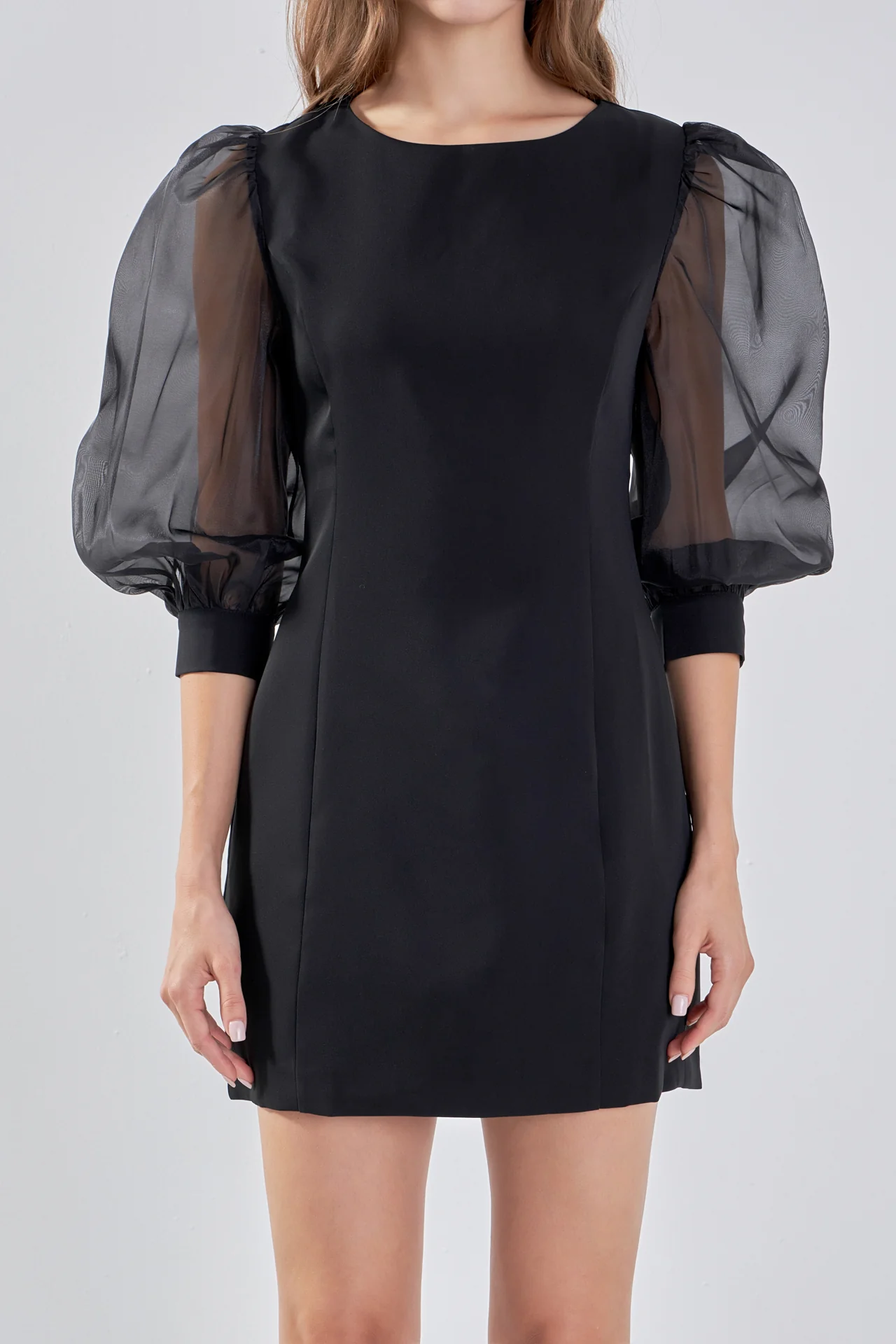 Organza Blouson Mini Dress