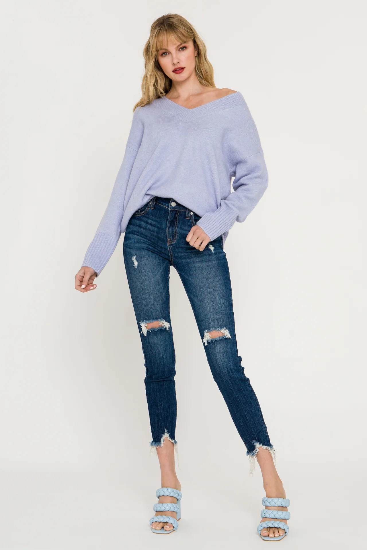 V-Neck Long Sleeve Sweater