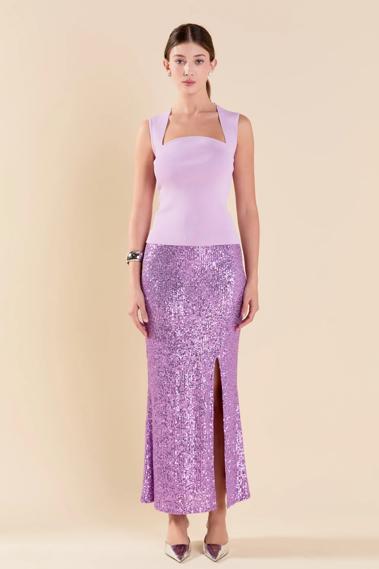 Ribbed Knit Sleeveless Top