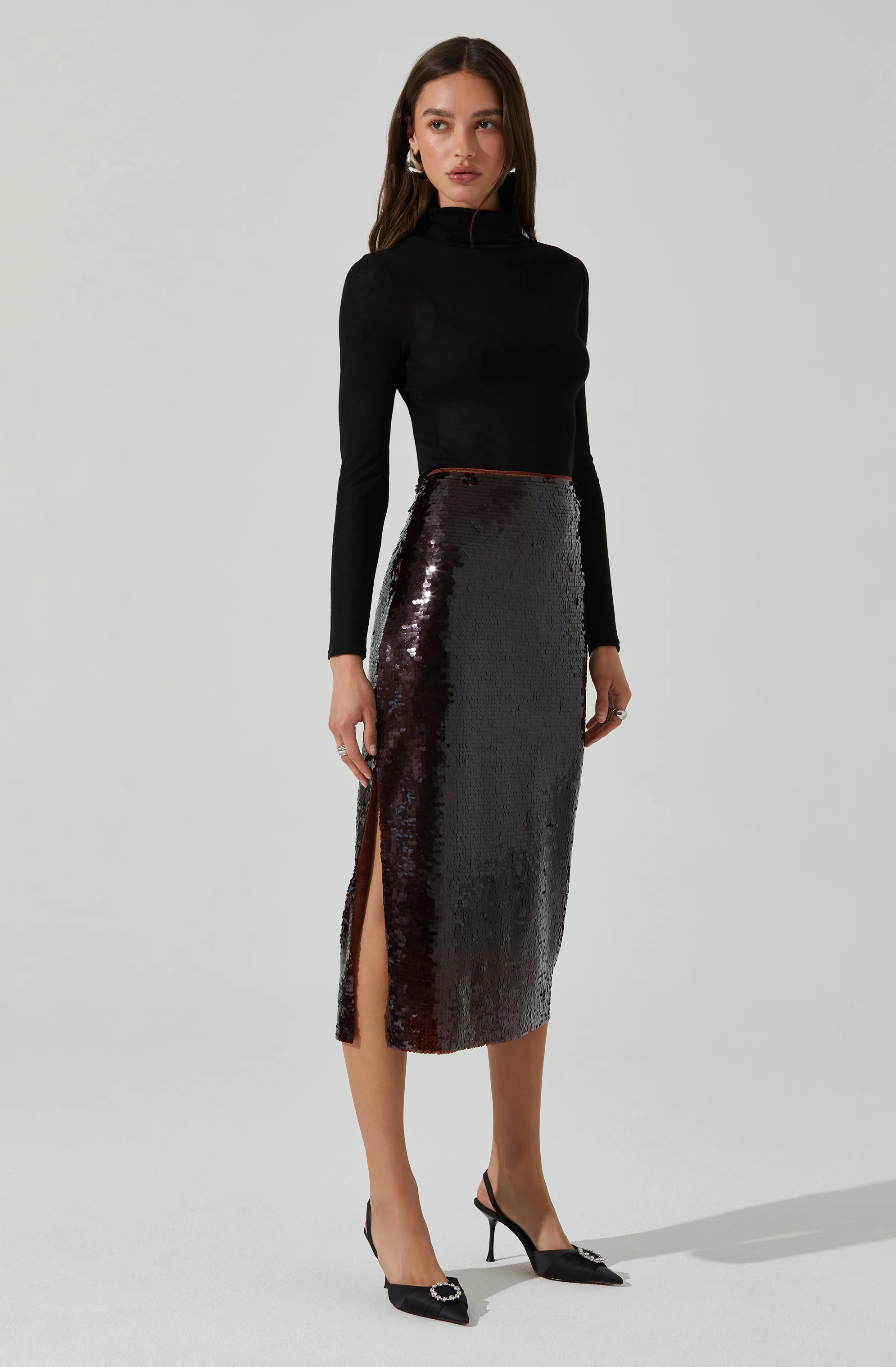Dova Sequin Midi Skirt