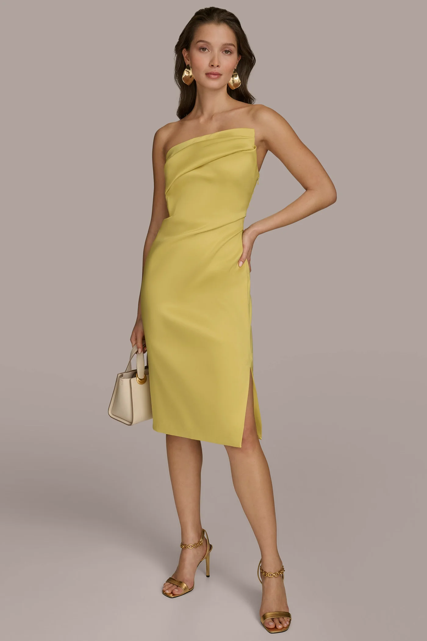 ASYMMETRICAL NECK COCKTAIL SHEATH DRESS