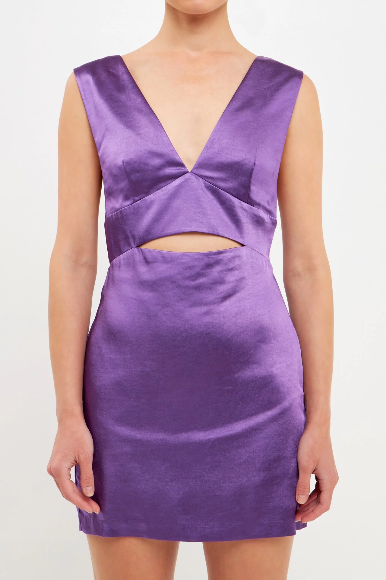 Satin Cut-Out Mini Dress - Final sale
