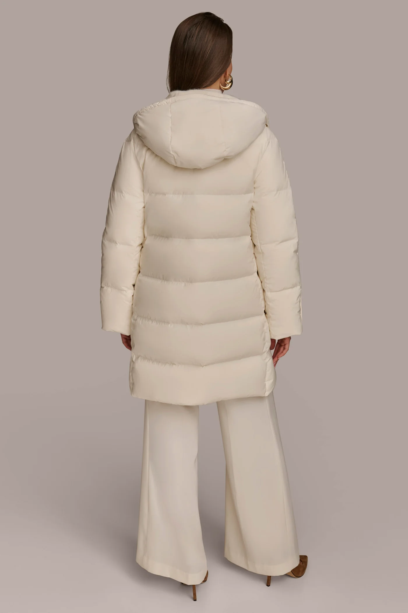 Long Hooded Down Filled Puffer Coat