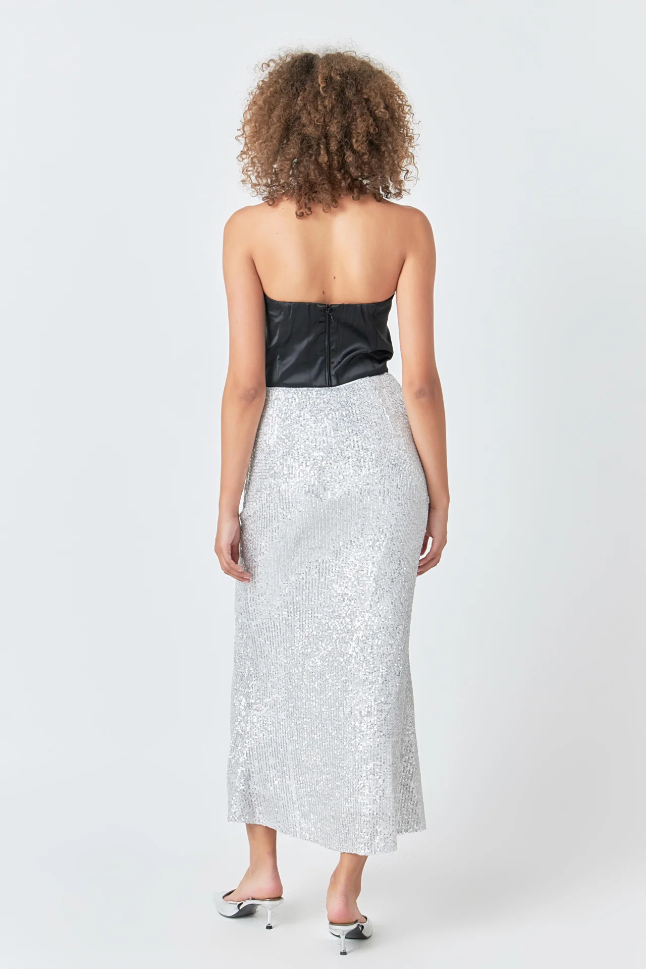 Satin Strapless Curved Bustier