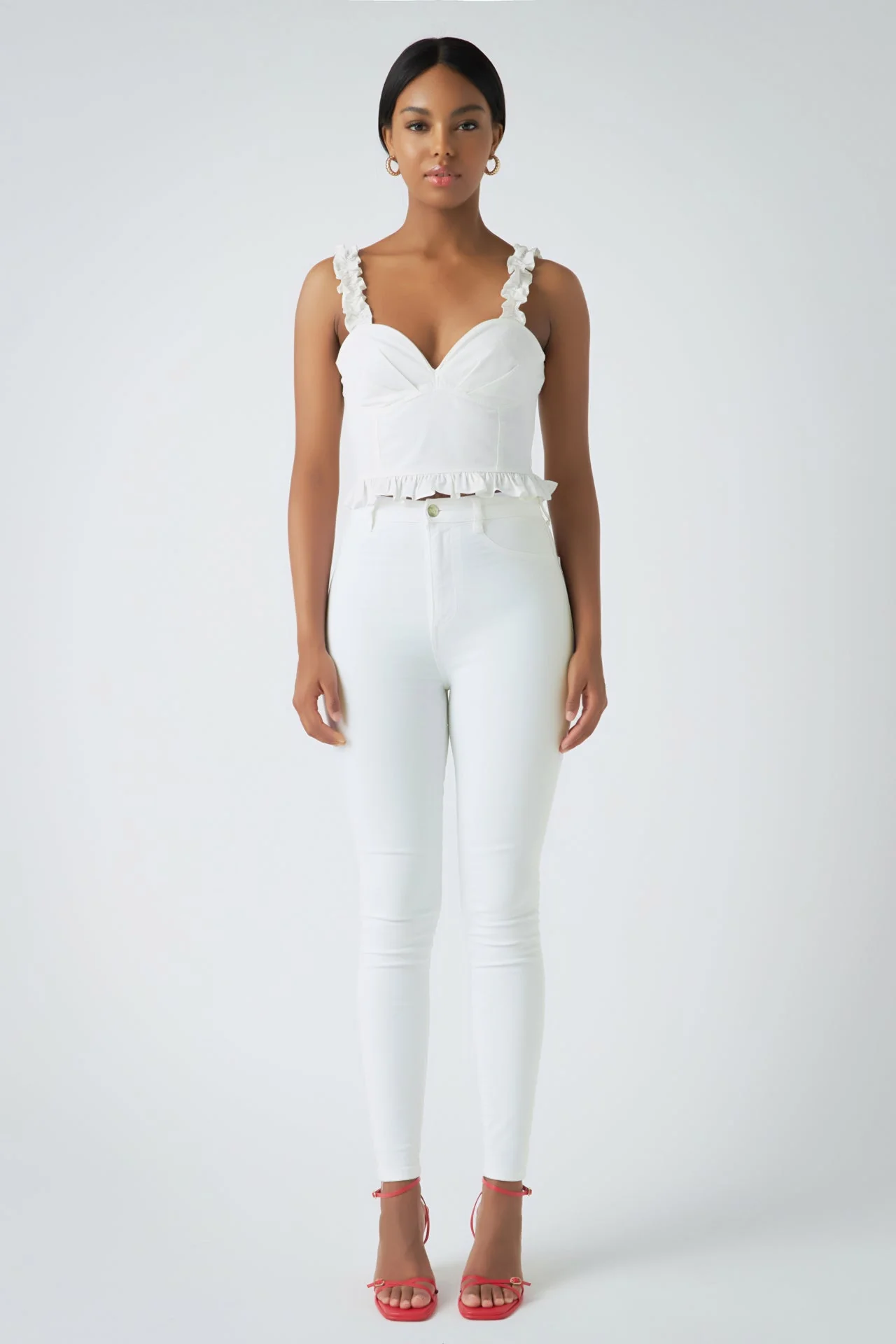 Ruffle Detail Bustier Top