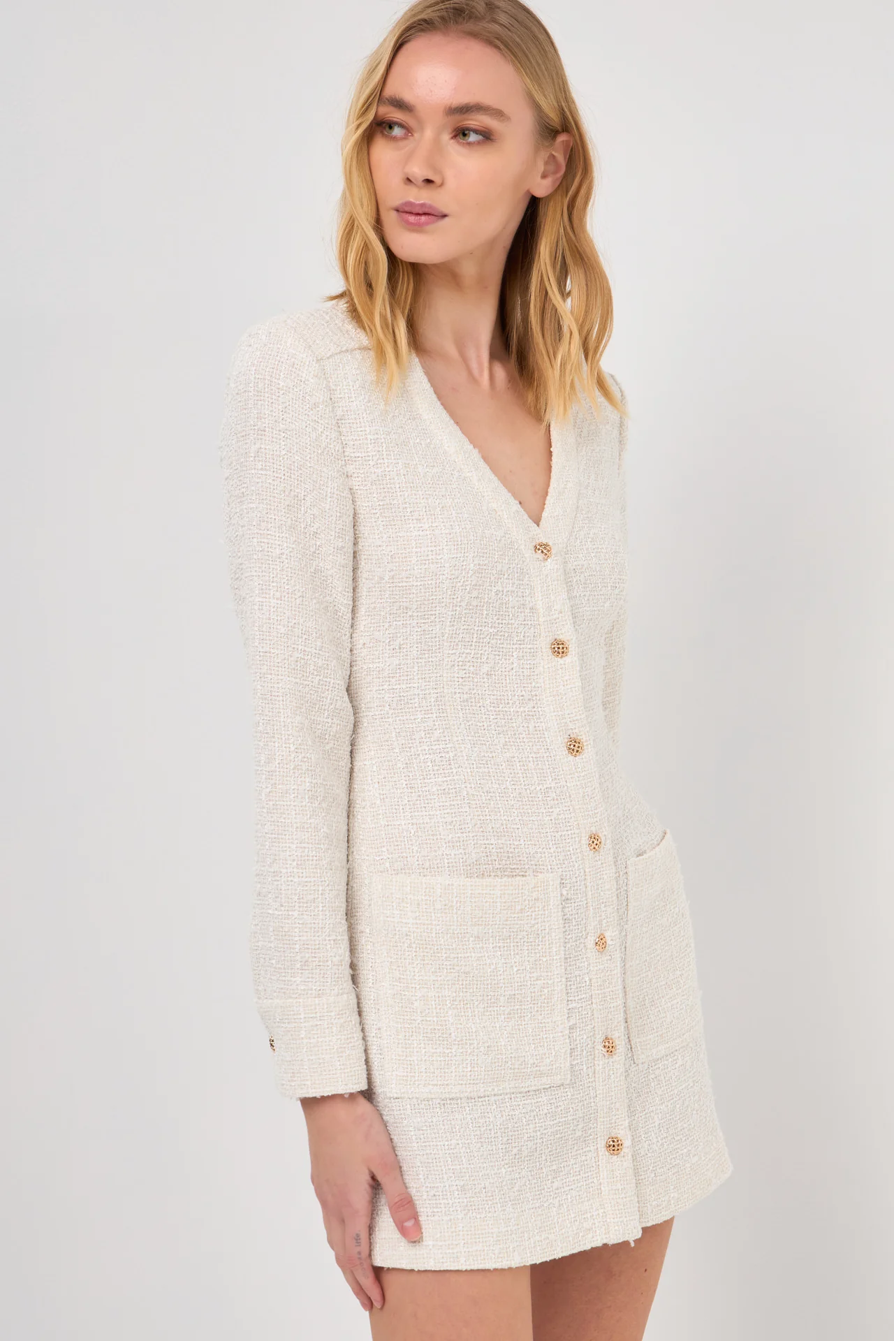 Textured Button Down Dress