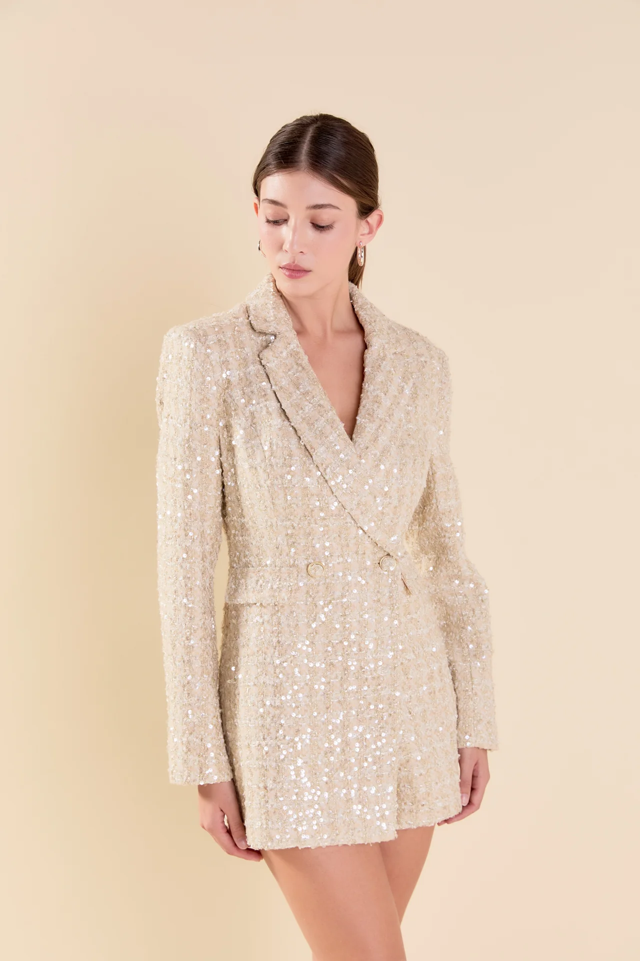 Premium Sequins Tweed Romper