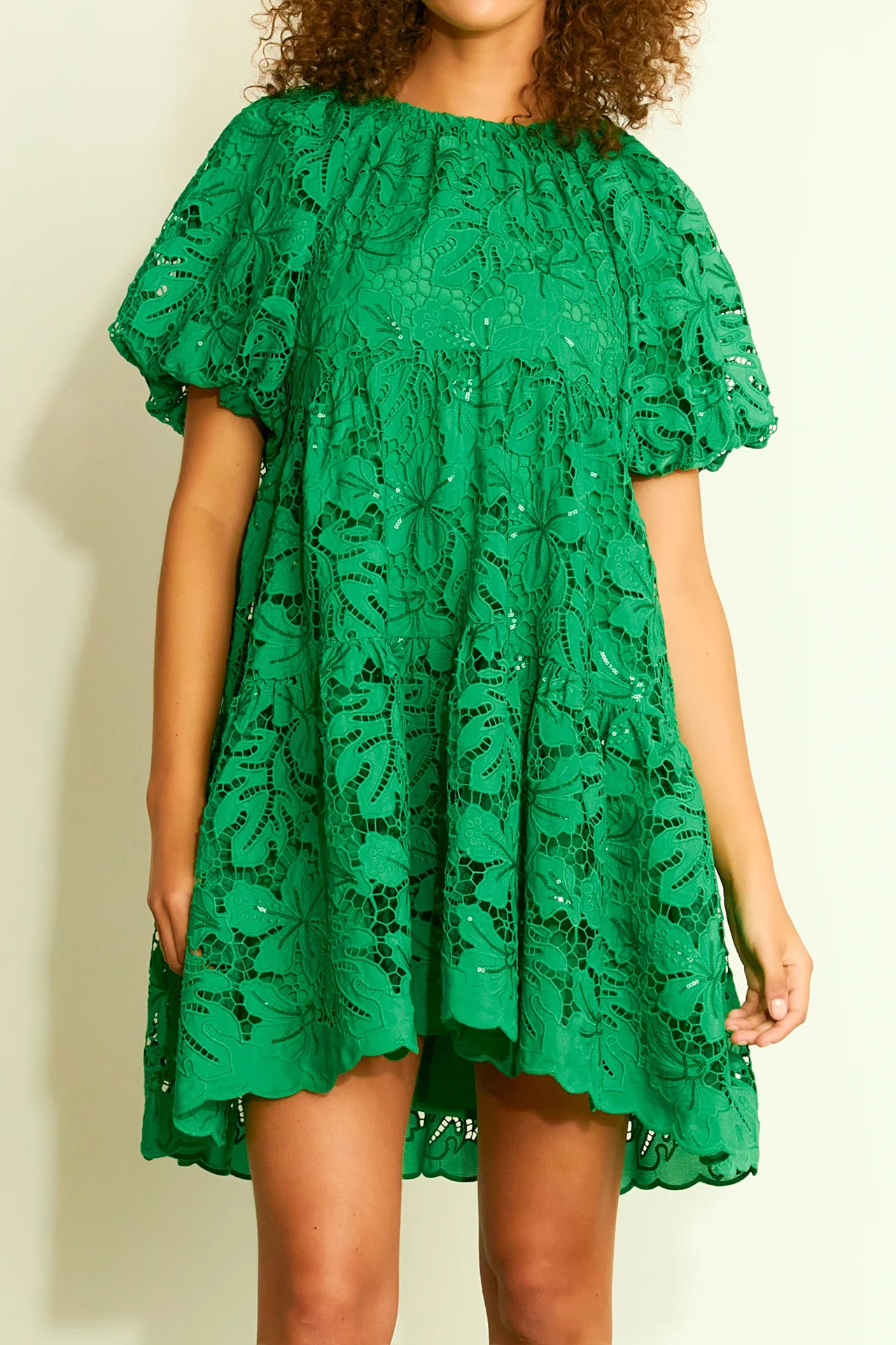Sequins Tiered Mini Dress