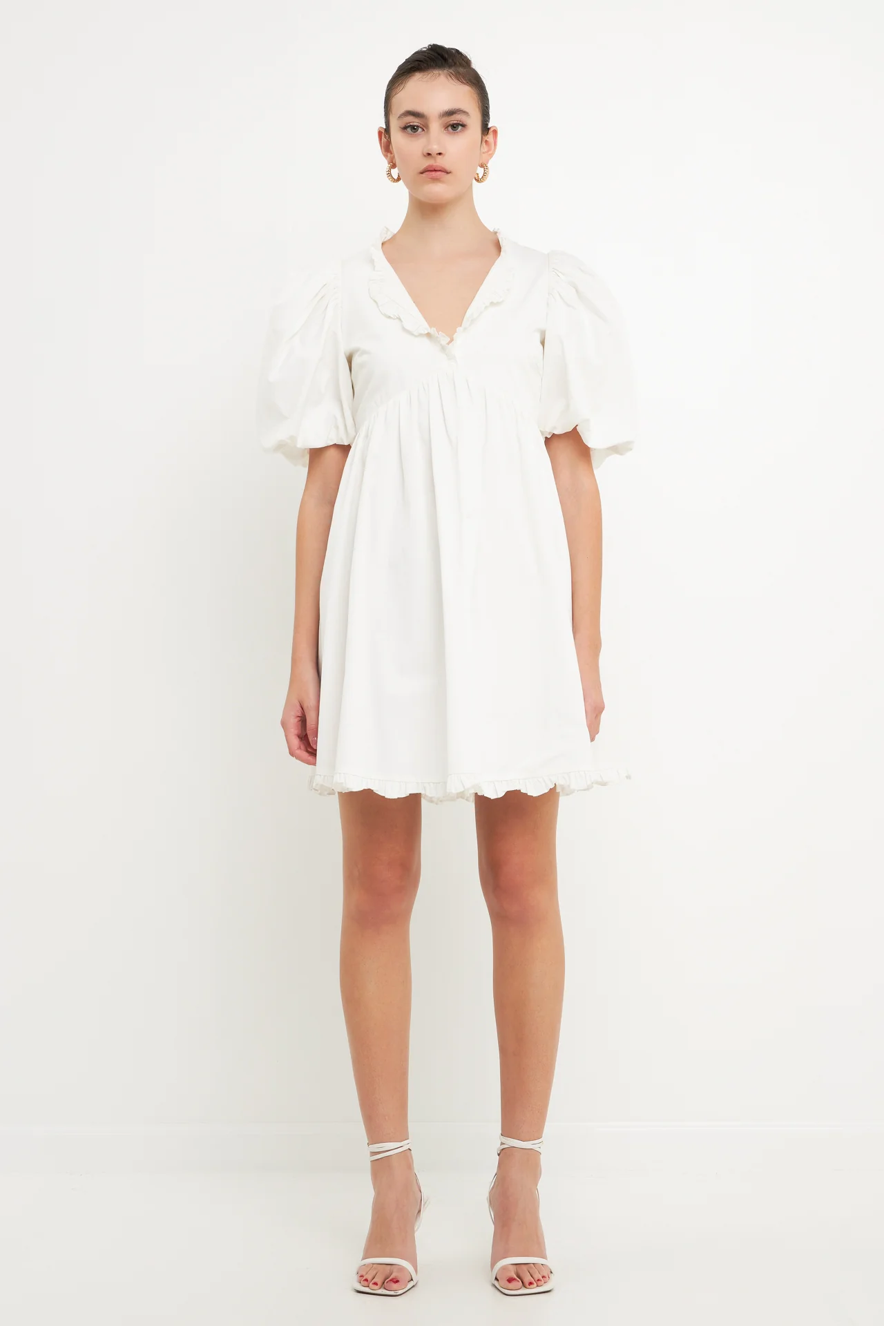 Ruffle Detail Mini Dress