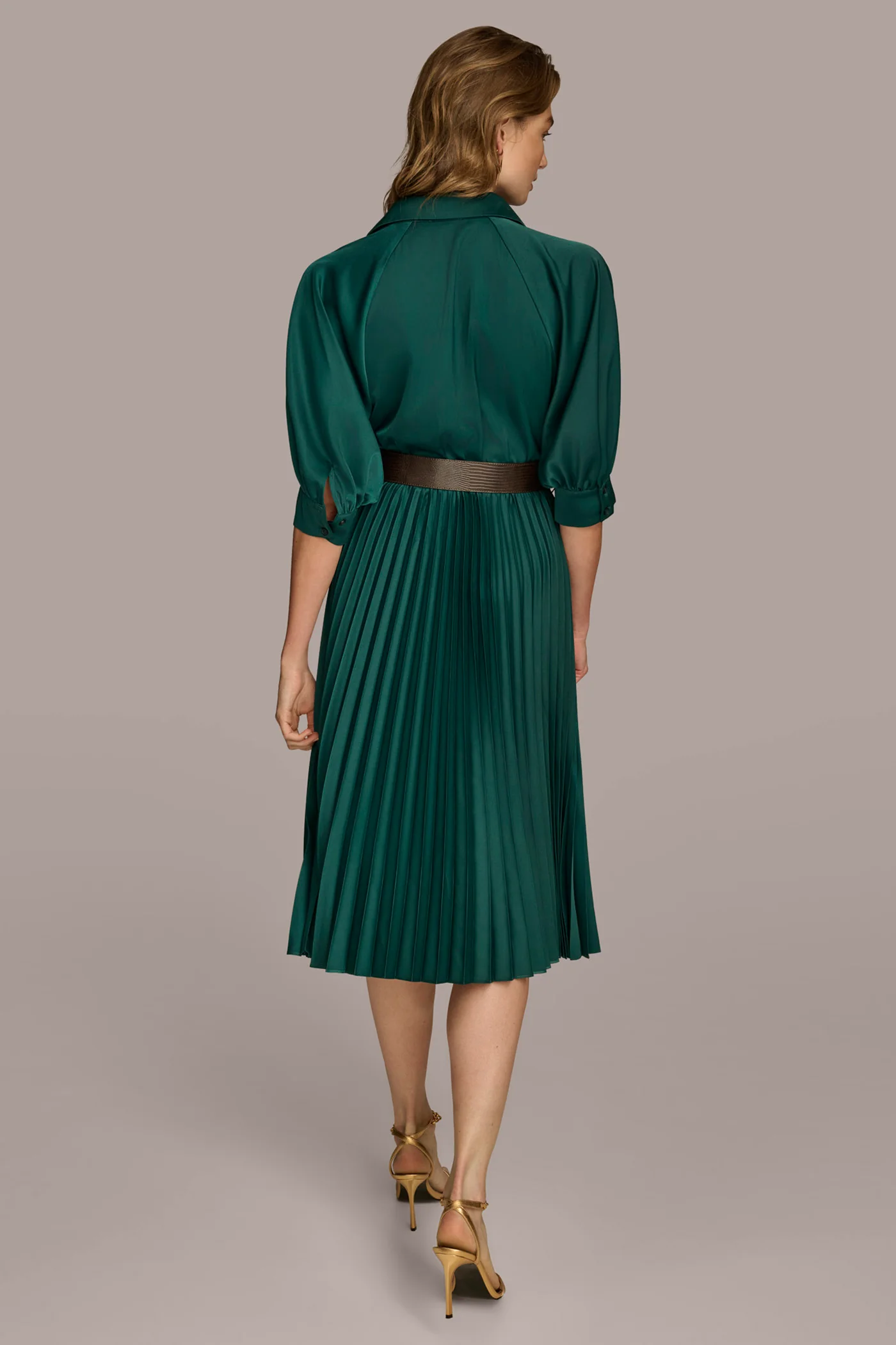 PLEATED SHIRT DRESS
