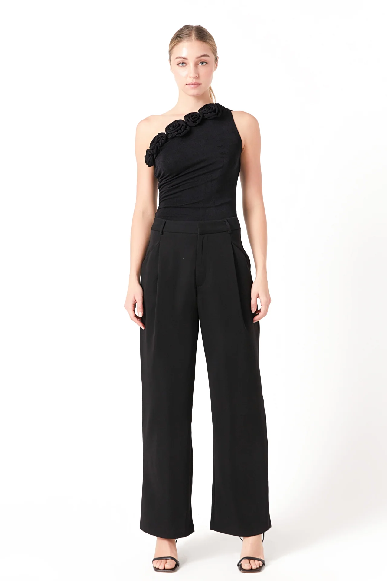 Rosette One Shoulder Bodysuit