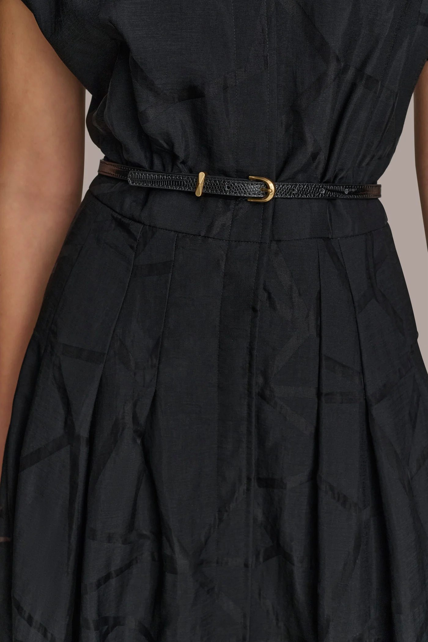 BURNOUT BELTED SHIRT DRESS