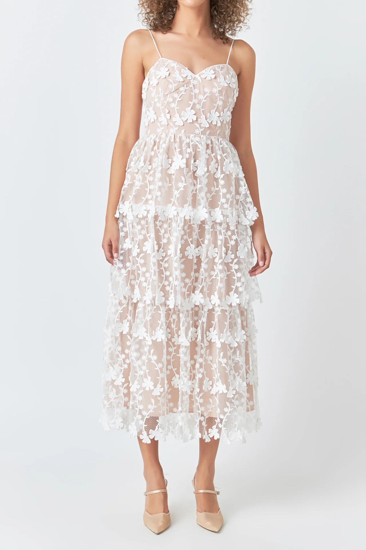 Crochet Layered Midi Dress