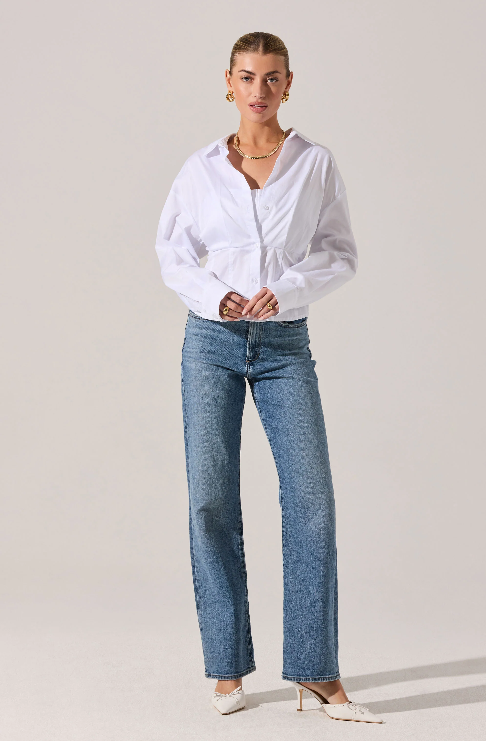 Layered Peekaboo Corset Shirt