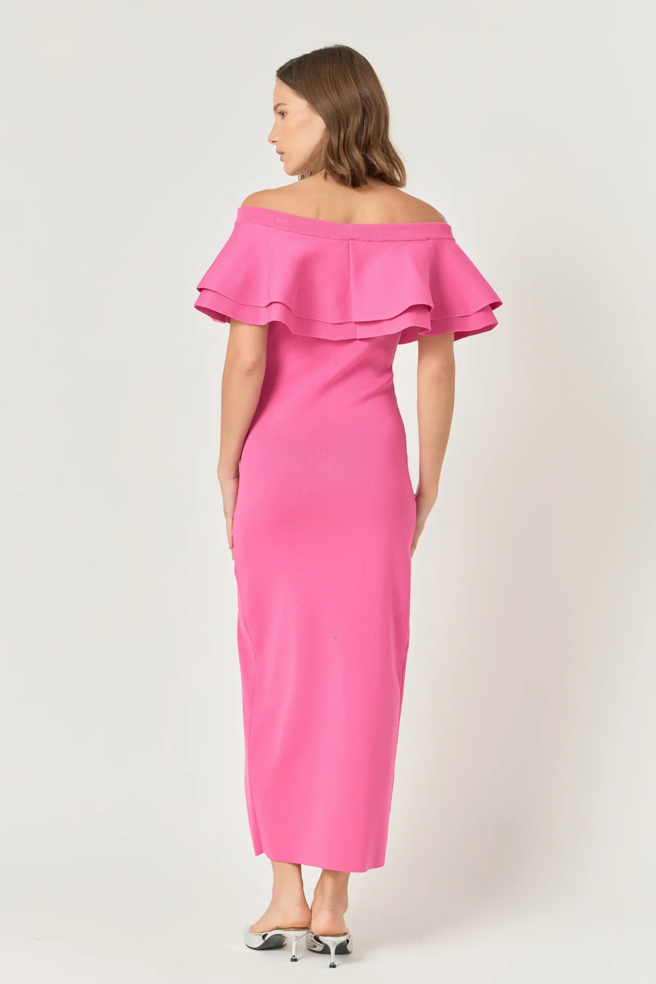 Off the Shoulder Ruffle Maxi Dress