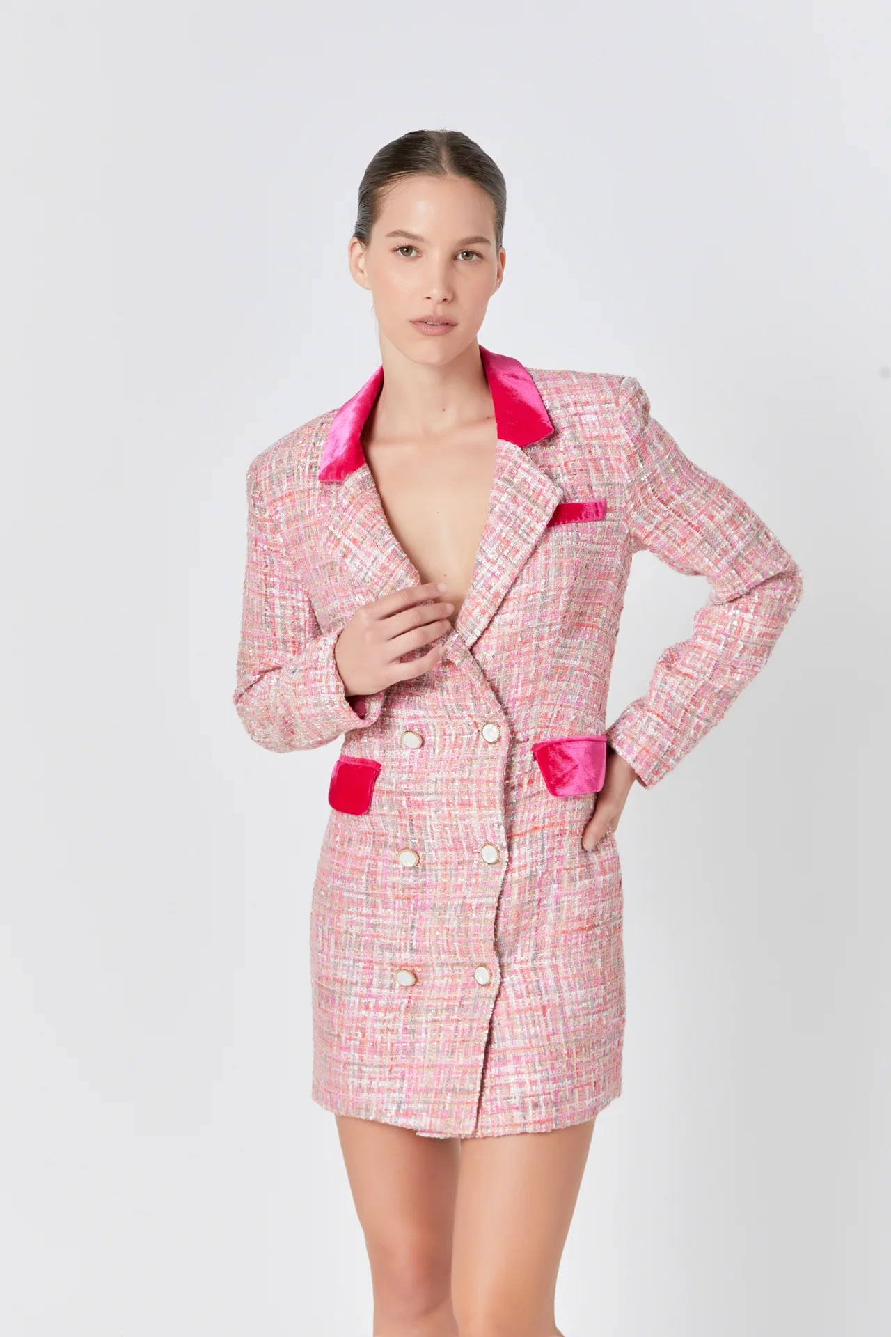 Premium Tweed Blazer Dress