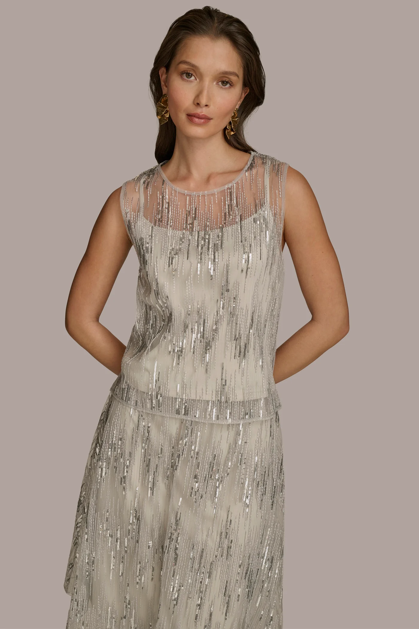 SEQUIN MESH TOP