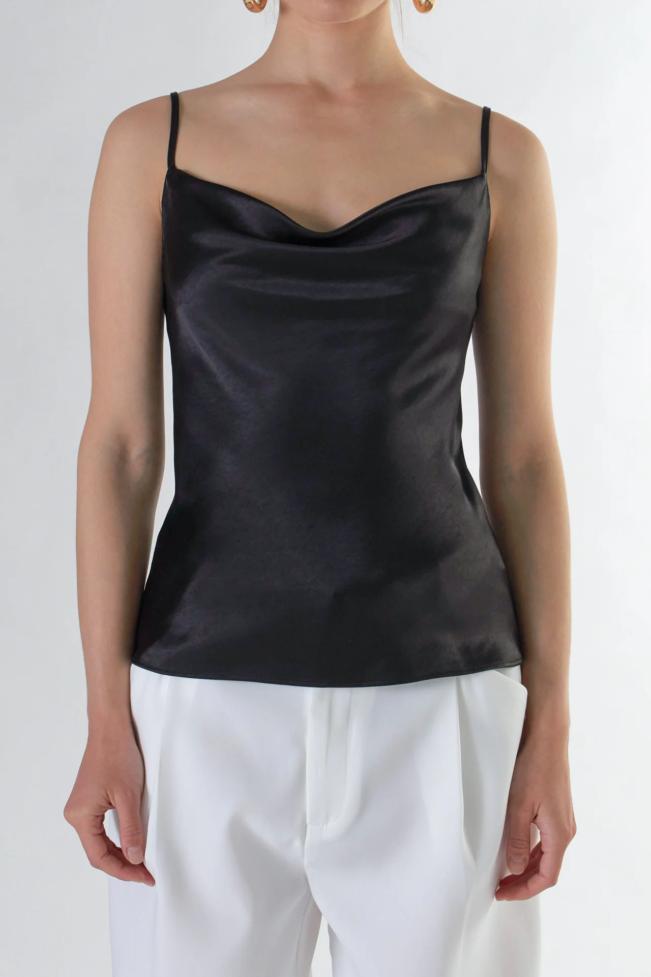Satin Cowl Neck Top