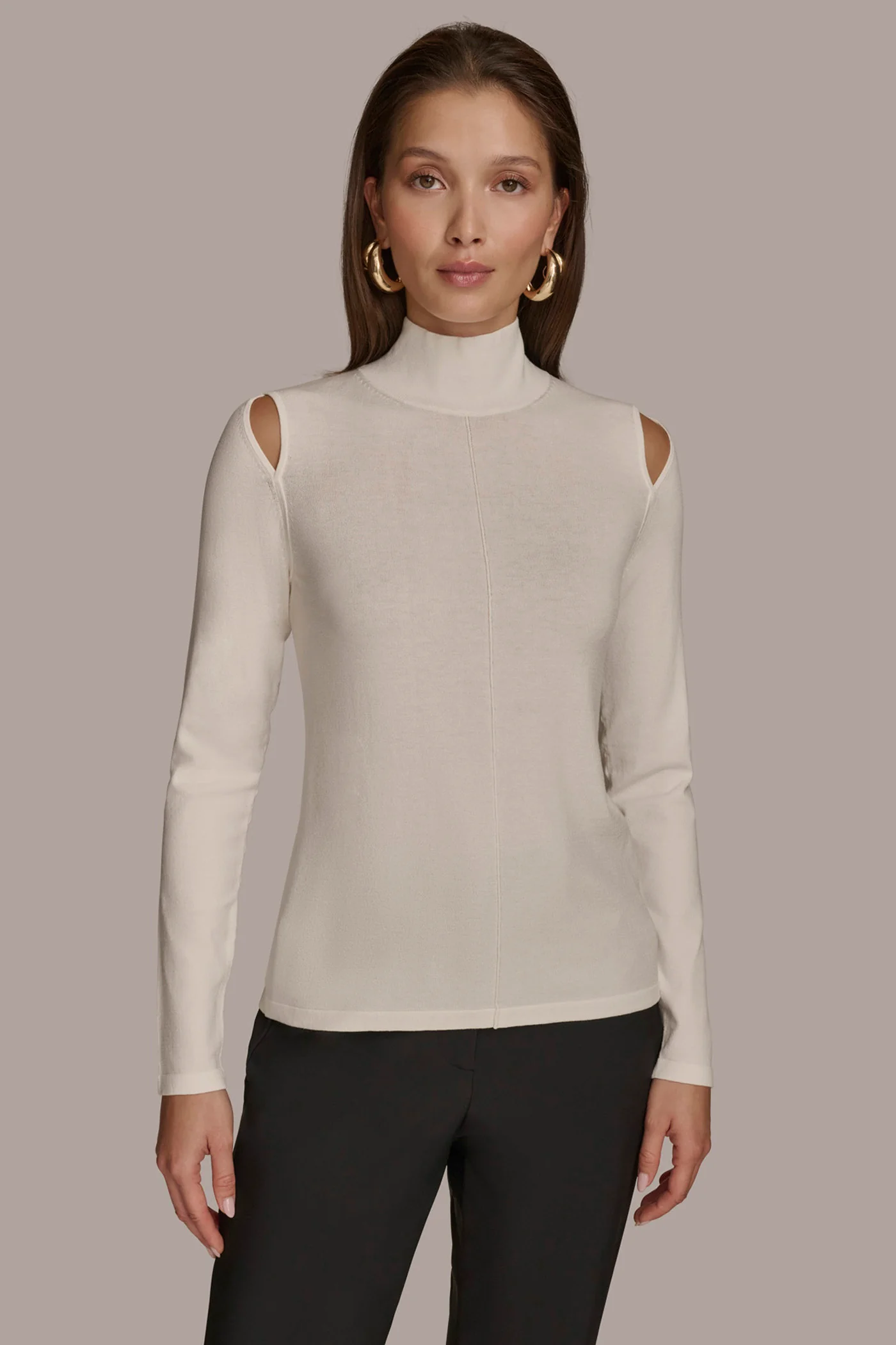 MOCK NECK WITH CUTOUT DETAIL TOP