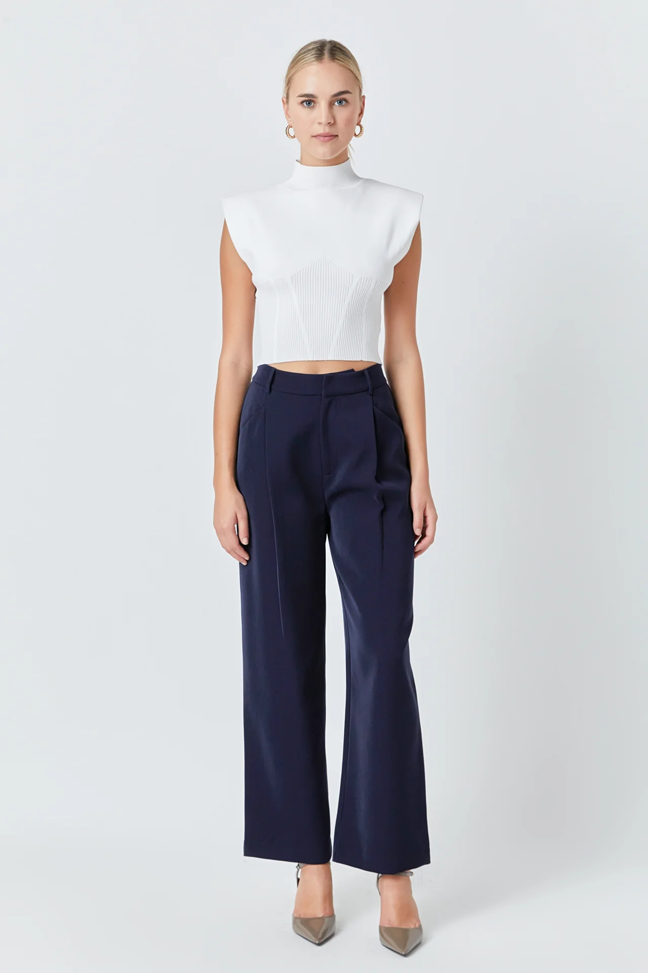High-Waisted Suit Trousers