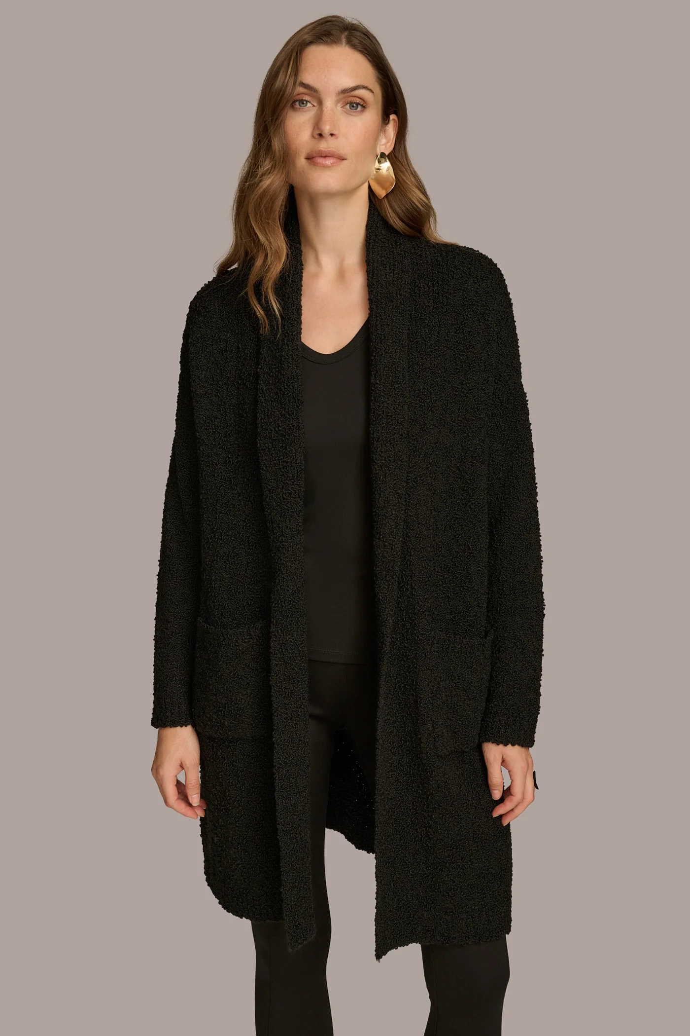 LONG OPEN-FRONT CARDIGAN