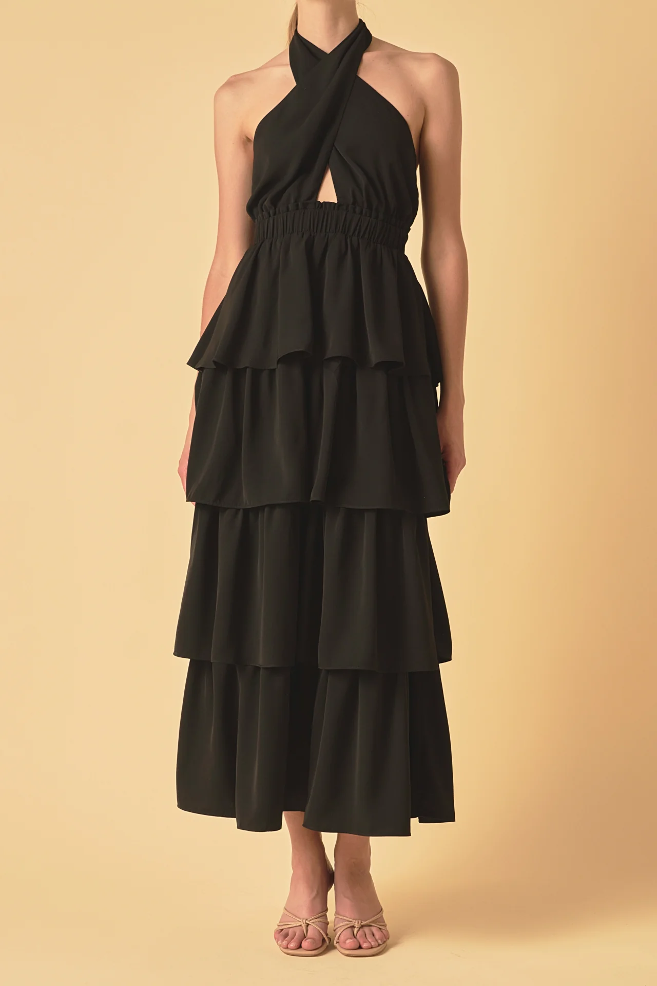 Criss Cross Halter Maxi Dress
