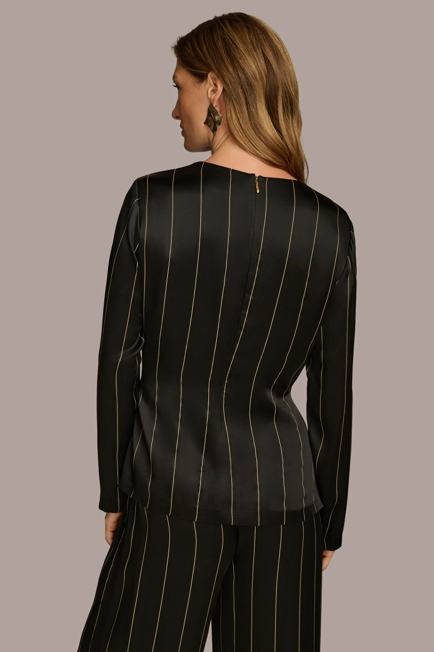 PINSTRIPE TIE WAIST TOP