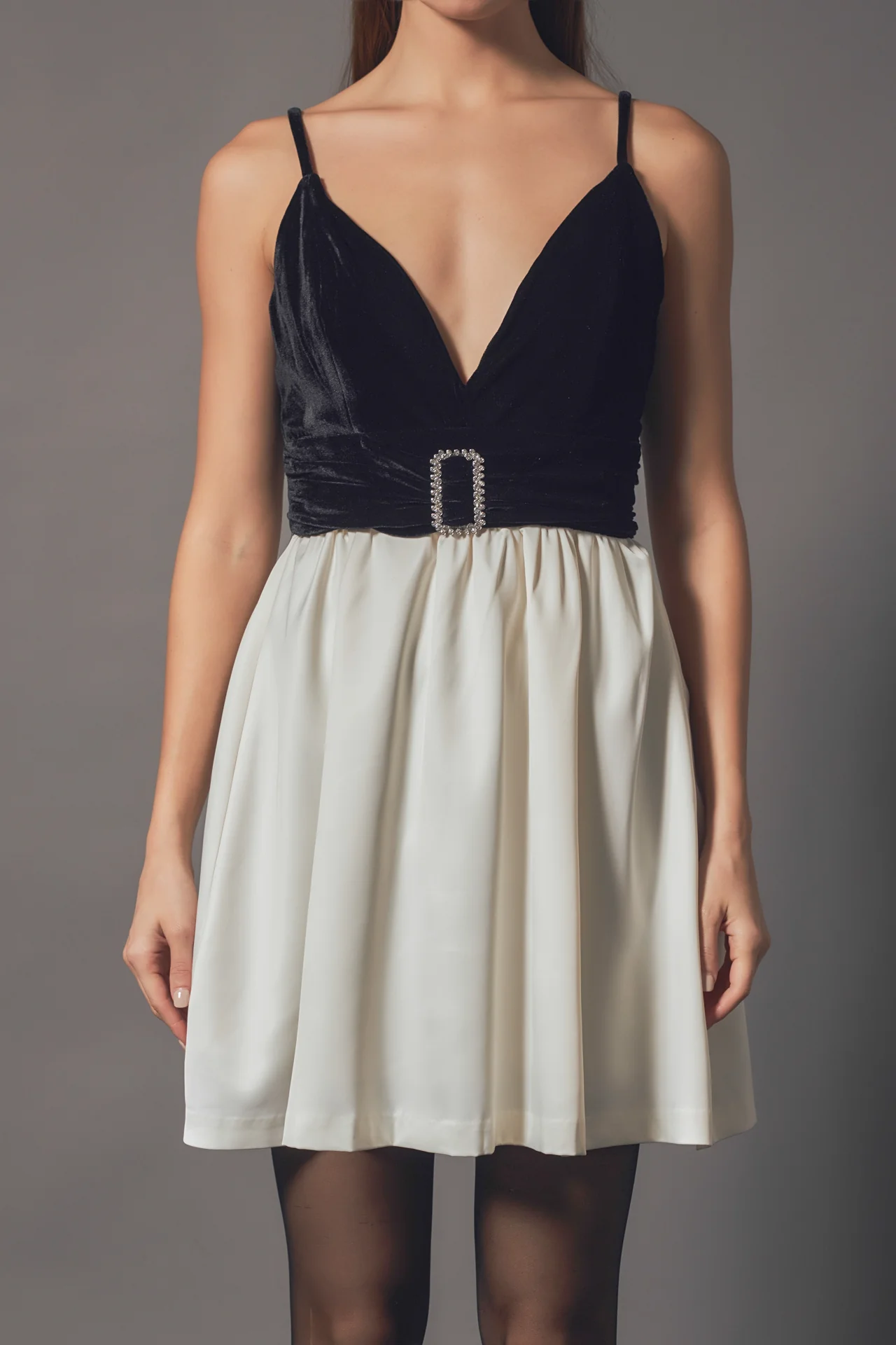 Fancy Mixed Media Mini Dress