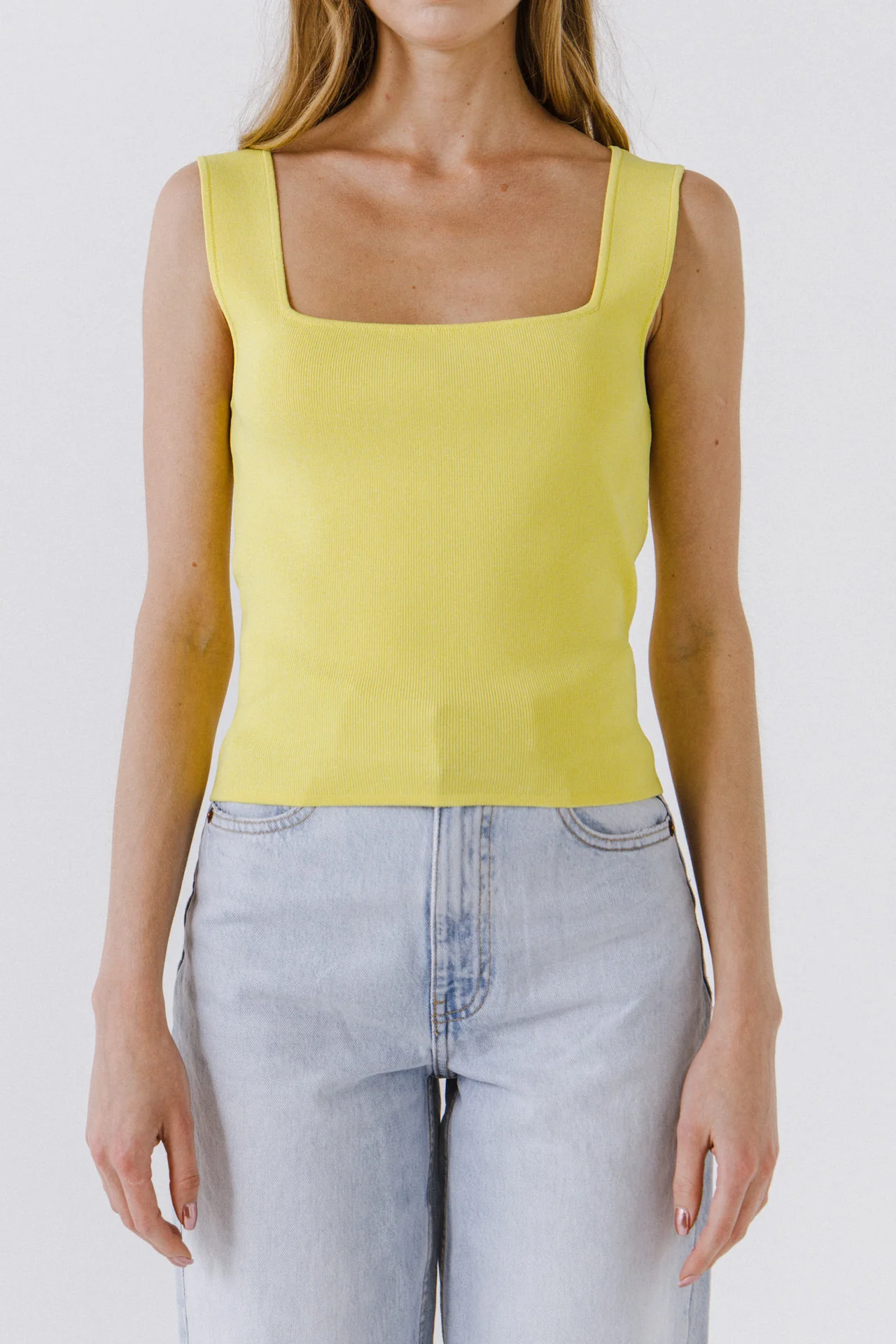 Square Neck Knit Tank
