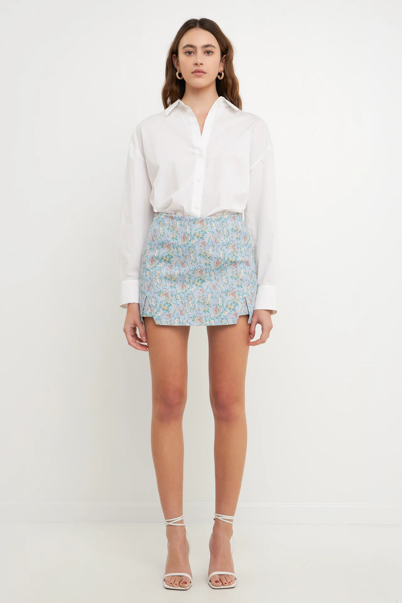 Floral Cut Detail Mini Skort