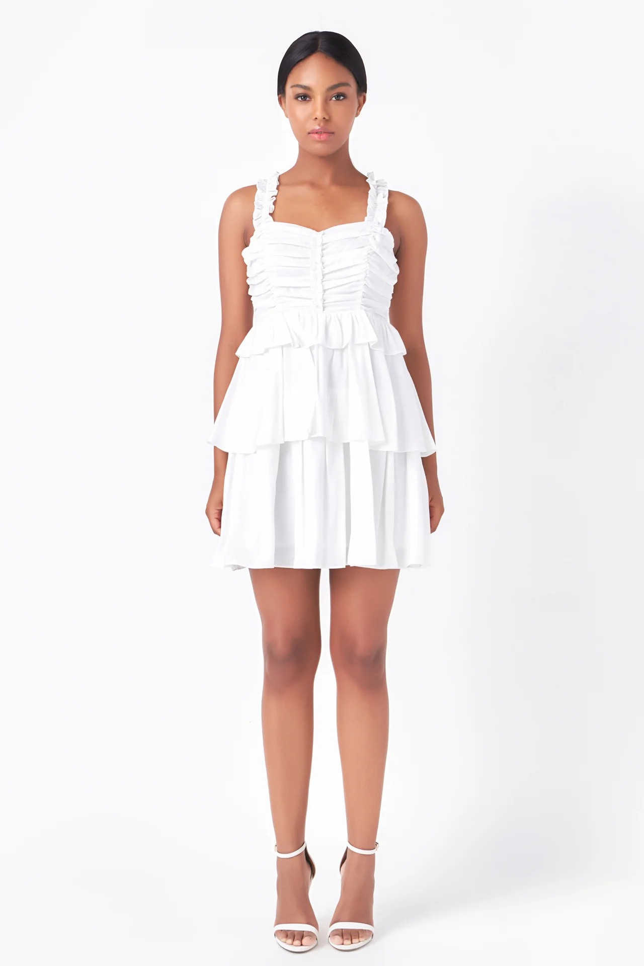 Corset Ruched Tiered Mini