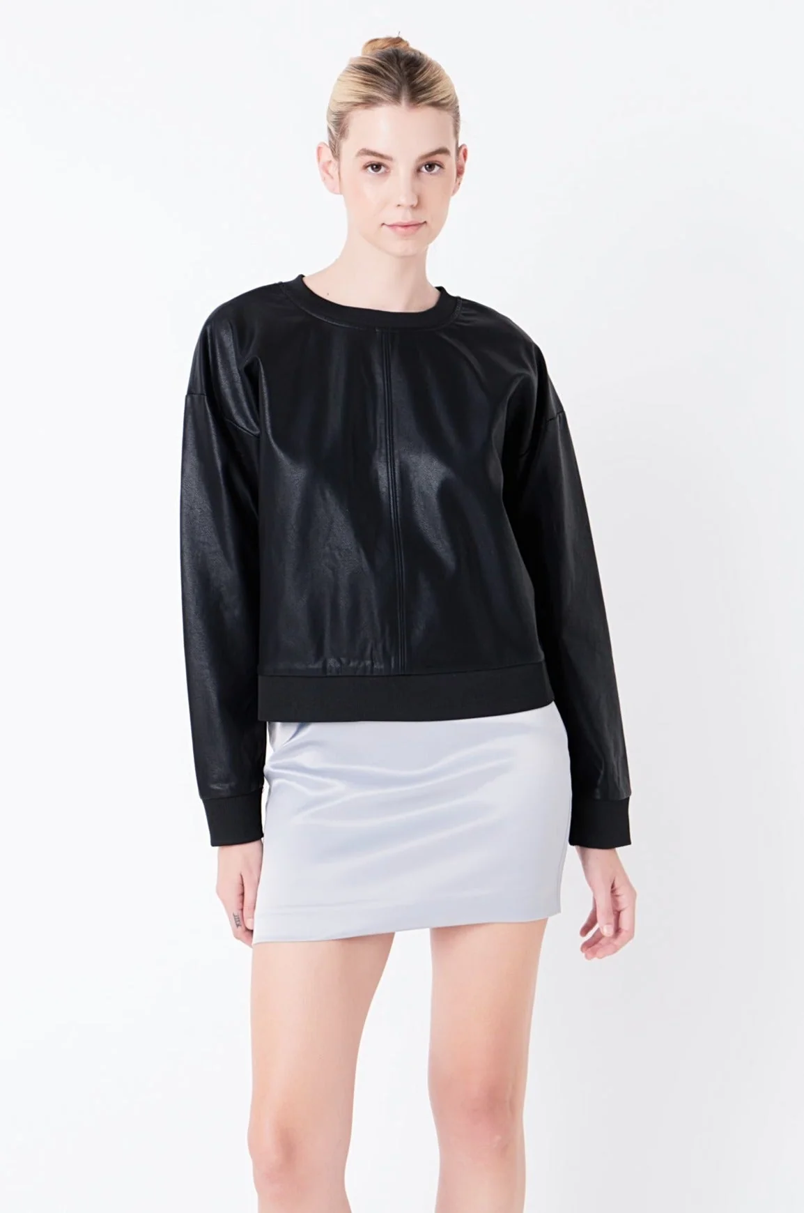 Solid Satin Fit Mini Skirt