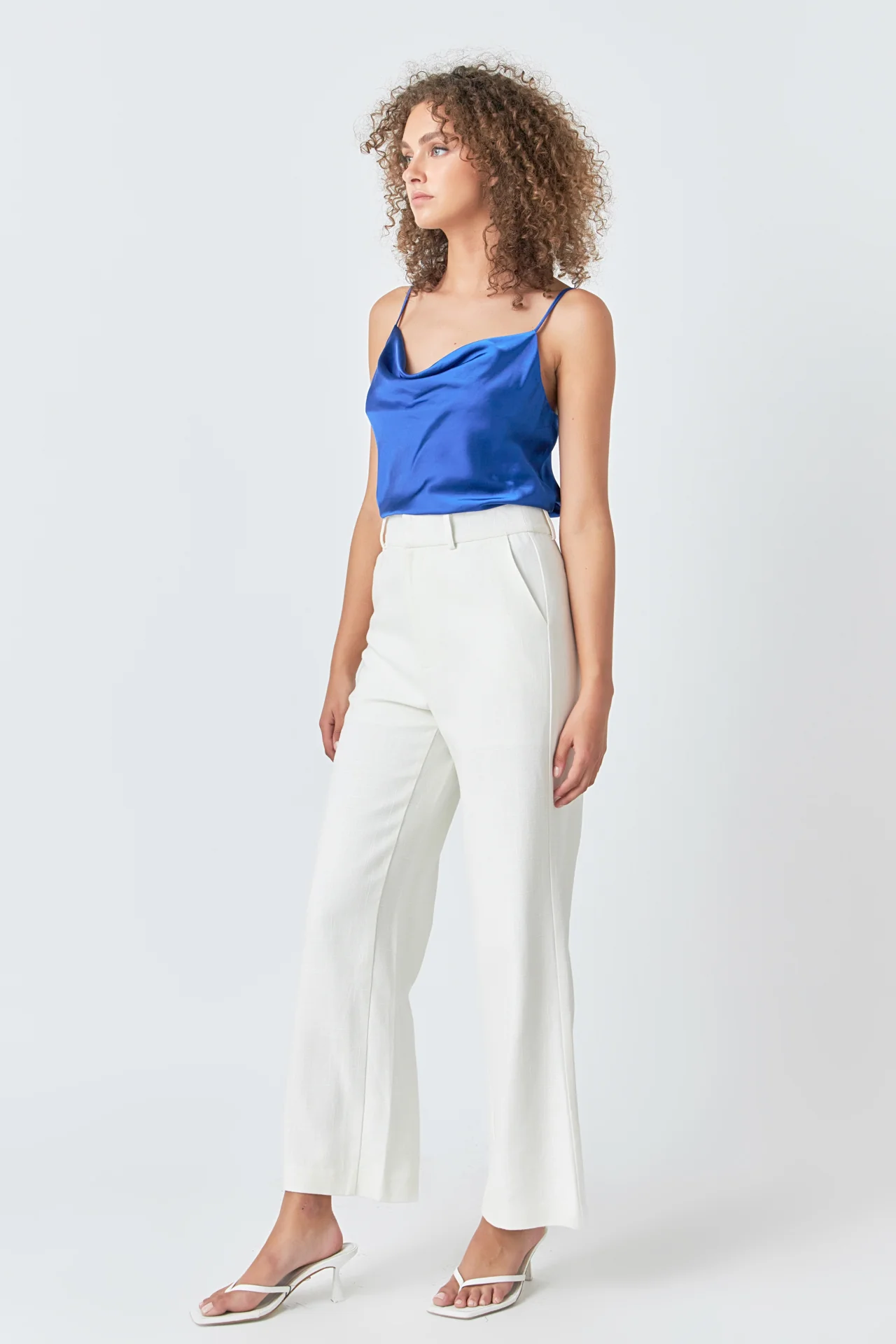 Satin Cowl Neck Top