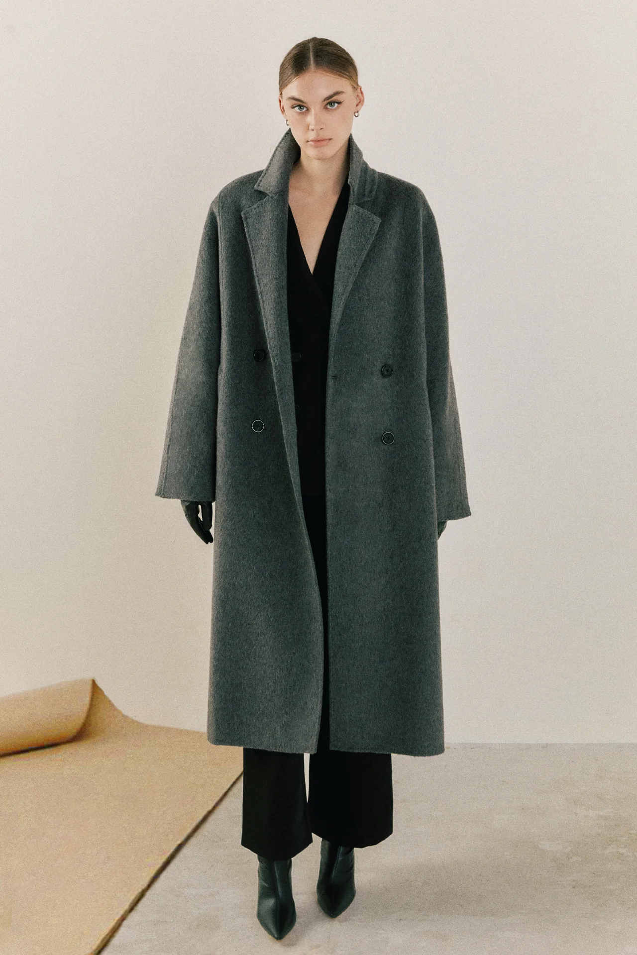 Double Breasted Handmade Blend Maxi Coat